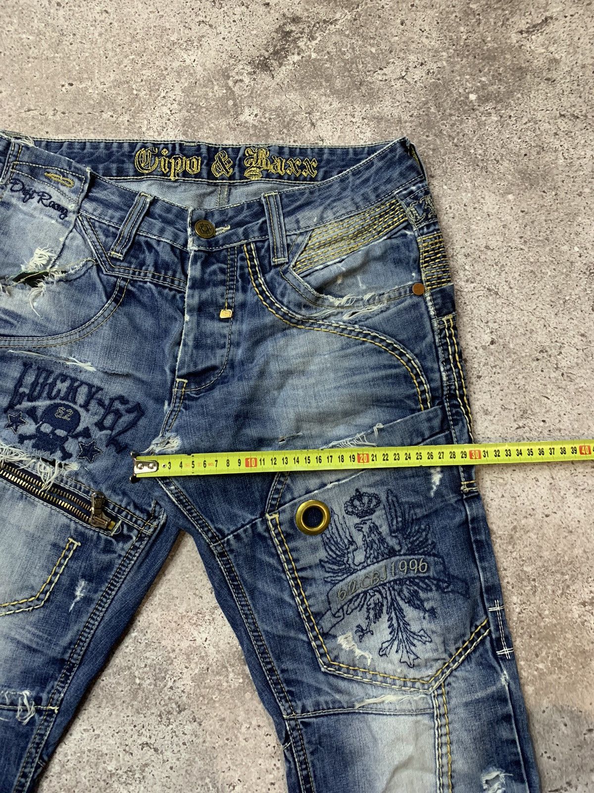 Japanese Brand RARE🔥CIPO&BAXX🔥 Distressed Y2K Jeans Bootcut Size US 32 / EU 48 - 15 Thumbnail