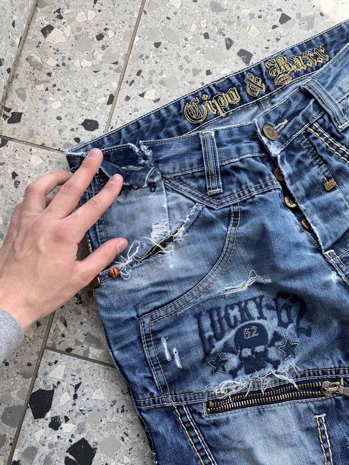 Japanese Brand RARE🔥CIPO&BAXX🔥 Distressed Y2K Jeans Bootcut Size US 32 / EU 48 - 4 Thumbnail