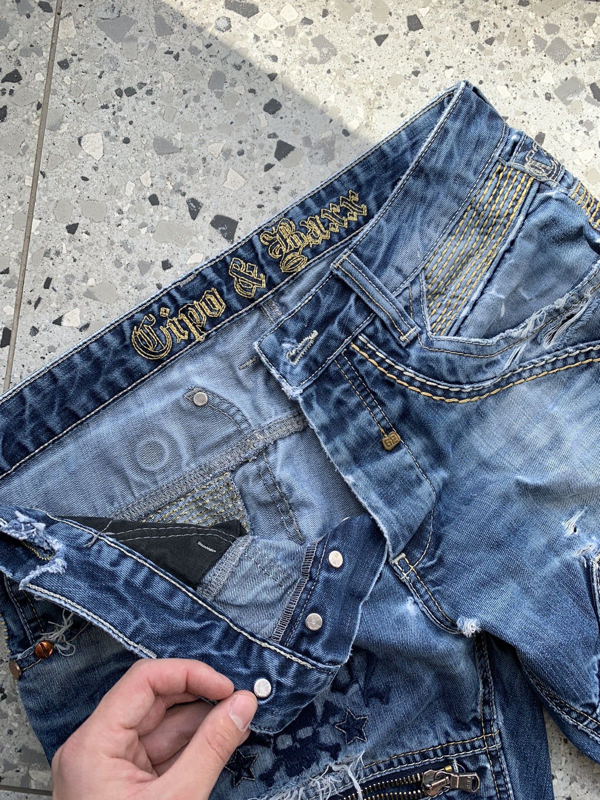 Japanese Brand RARE🔥CIPO&BAXX🔥 Distressed Y2K Jeans Bootcut Size US 32 / EU 48 - 5 Thumbnail