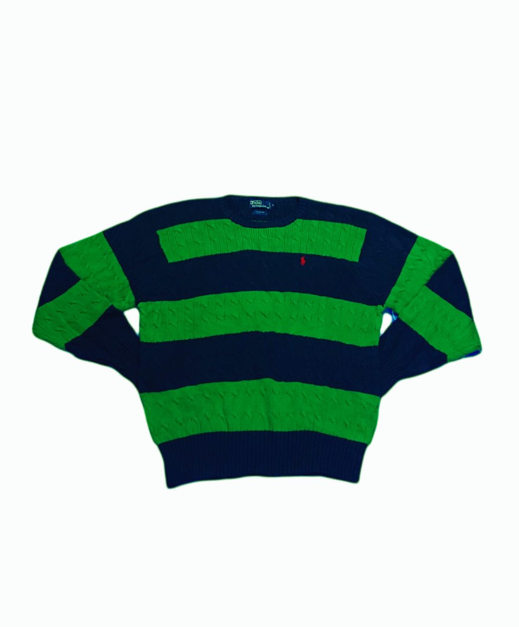 Polo Ralph Lauren VINTAGE RARE 80S POLO RL STRIPES CABLE KNIT Size US M / EU 48-50 / 2 - 1 Thumbnail