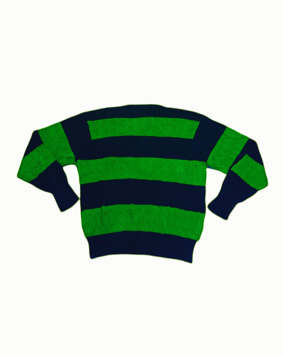 Polo Ralph Lauren VINTAGE RARE 80S POLO RL STRIPES CABLE KNIT Size US M / EU 48-50 / 2 - 2 Thumbnail