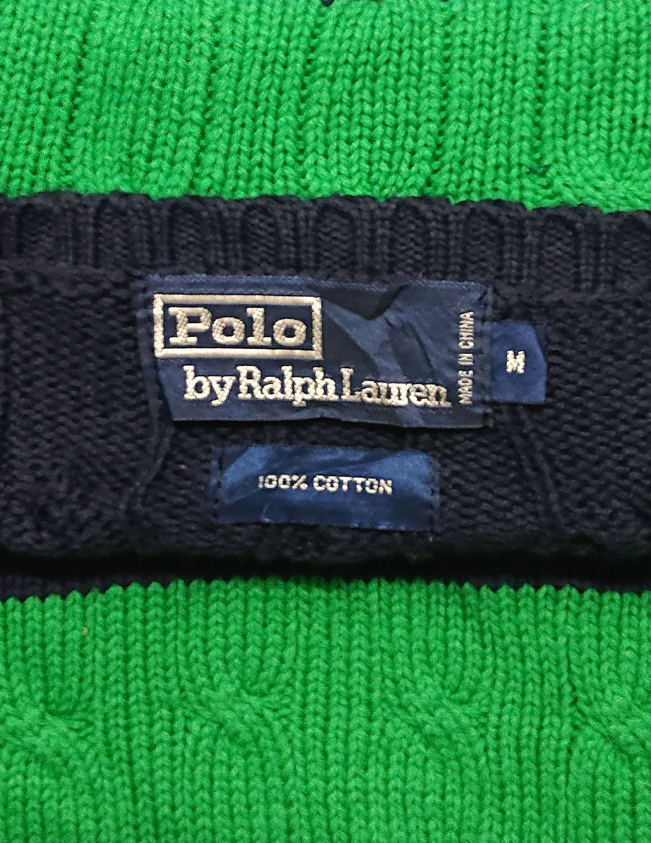 Polo Ralph Lauren VINTAGE RARE 80S POLO RL STRIPES CABLE KNIT Size US M / EU 48-50 / 2 - 3 Thumbnail