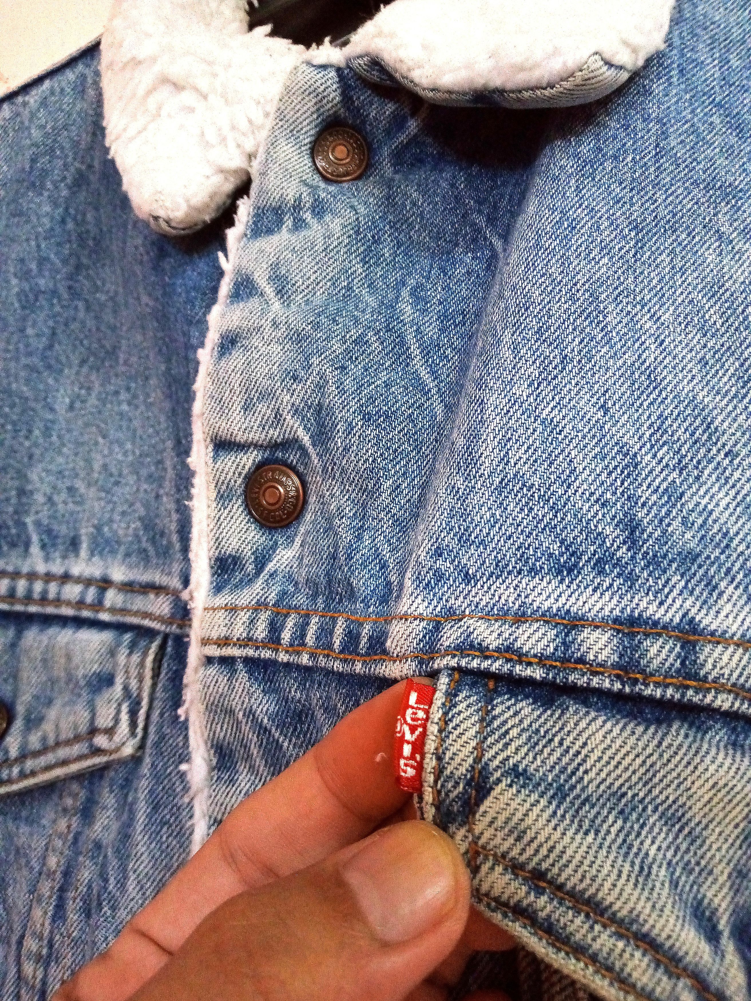 Levi's 90s Levi's San Francisco Sherpa Denim jacket Distressed Size US M / EU 48-50 / 2 - 2 Thumbnail