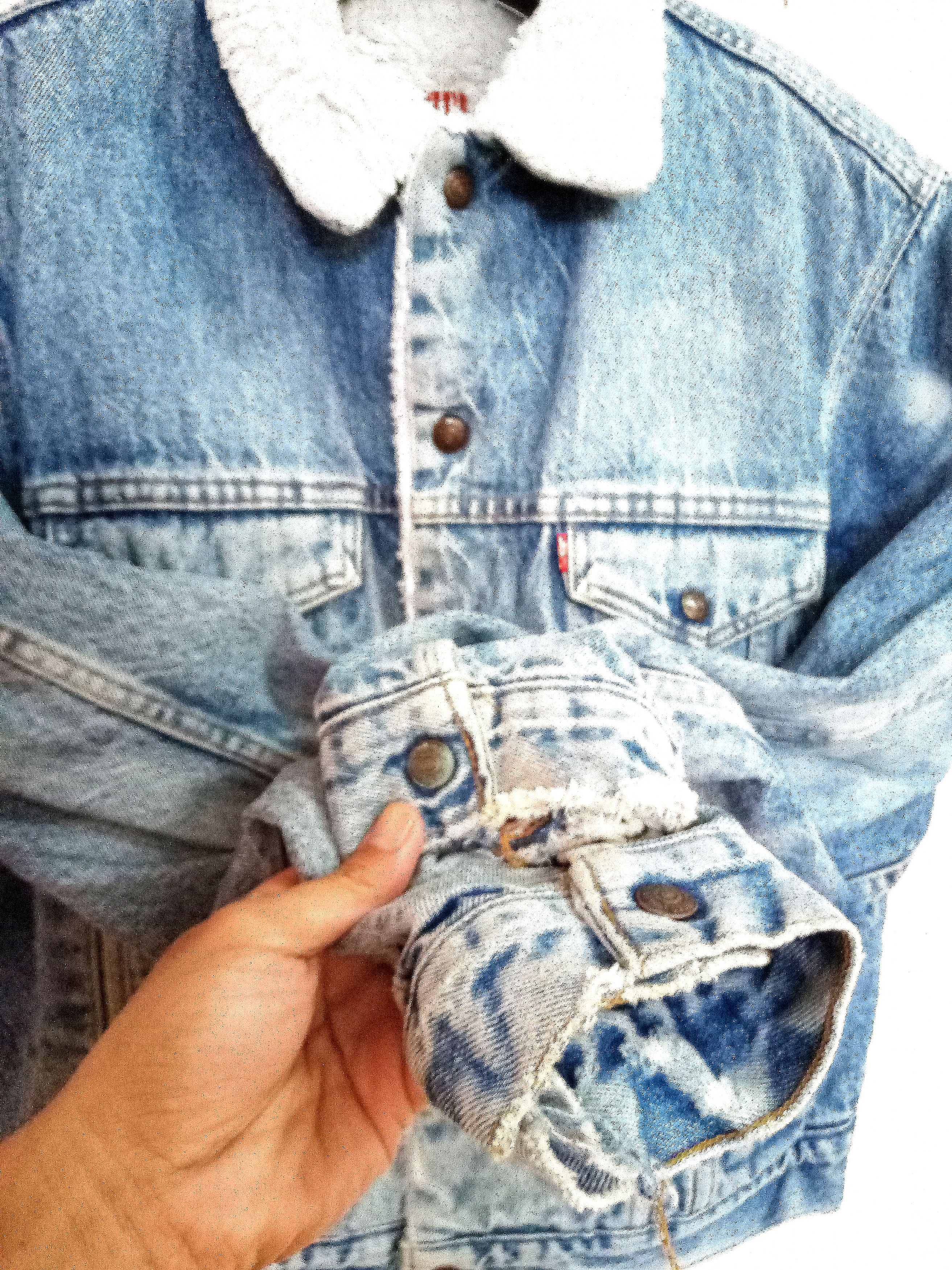 Levi's 90s Levi's San Francisco Sherpa Denim jacket Distressed Size US M / EU 48-50 / 2 - 8 Thumbnail