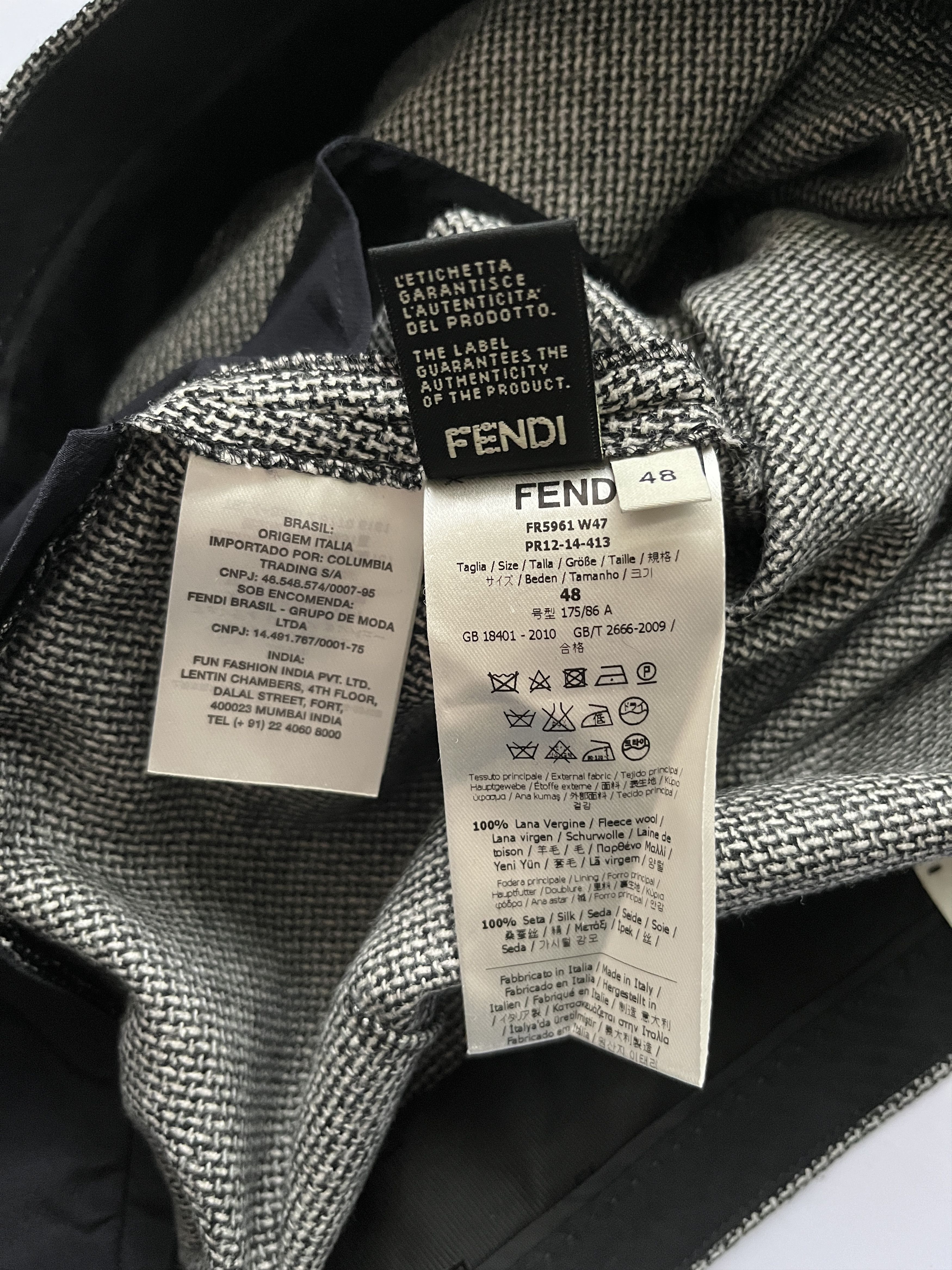 Fendi ⚡️QUICK SALE⚡️Fendi Black/White Patterned Pants Trousers Size 34" / US 12 / IT 48 - 5 Thumbnail