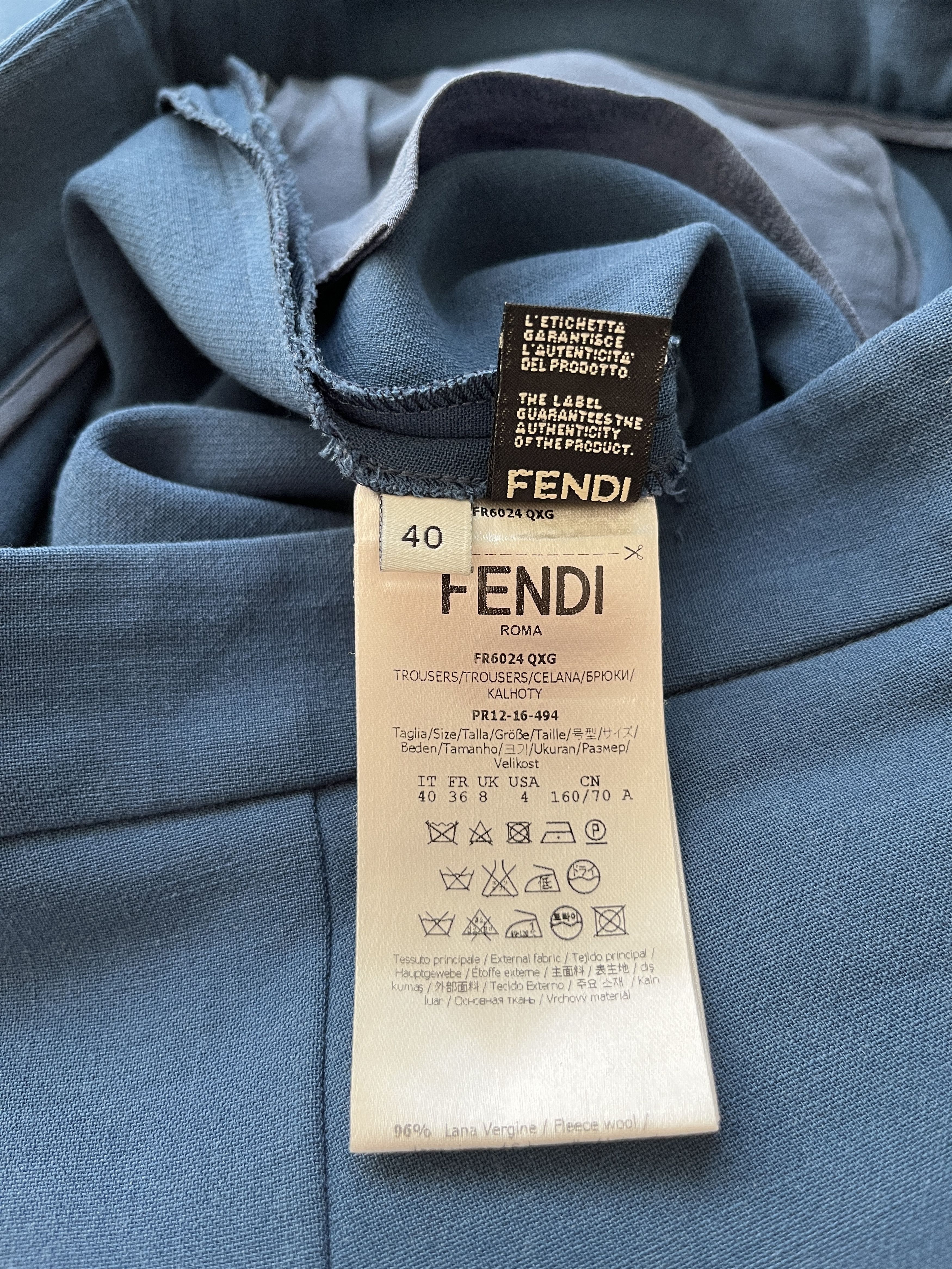 Fendi ⚡️QUICK SALE⚡️Fendi Teal Flared Pants Trousers Size 27" / US 4 / IT 40 - 6 Thumbnail