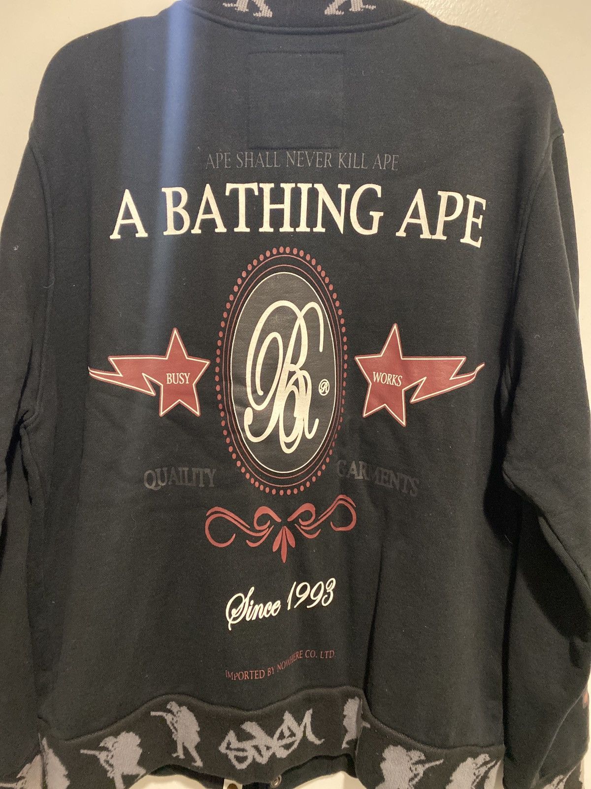 Bape Vintage Bape x Stash Sweat Varsity Jacket | Grailed