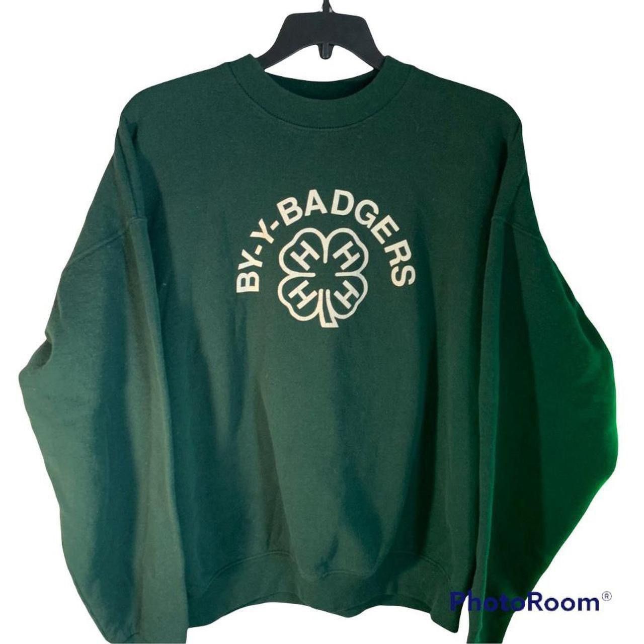 Fruit Of The Loom × Vintage Vintage 90s Forest Green Sweatshirt Size US XXL / EU 58 / 5 - 2 Thumbnail