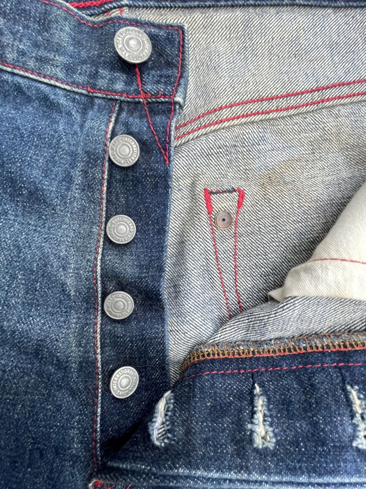If Six Was Nine × Japanese Brand × Vintage Unknown Brand Vintage Selvedge Redline Denim Size US 34 / EU 50 - 19 Thumbnail