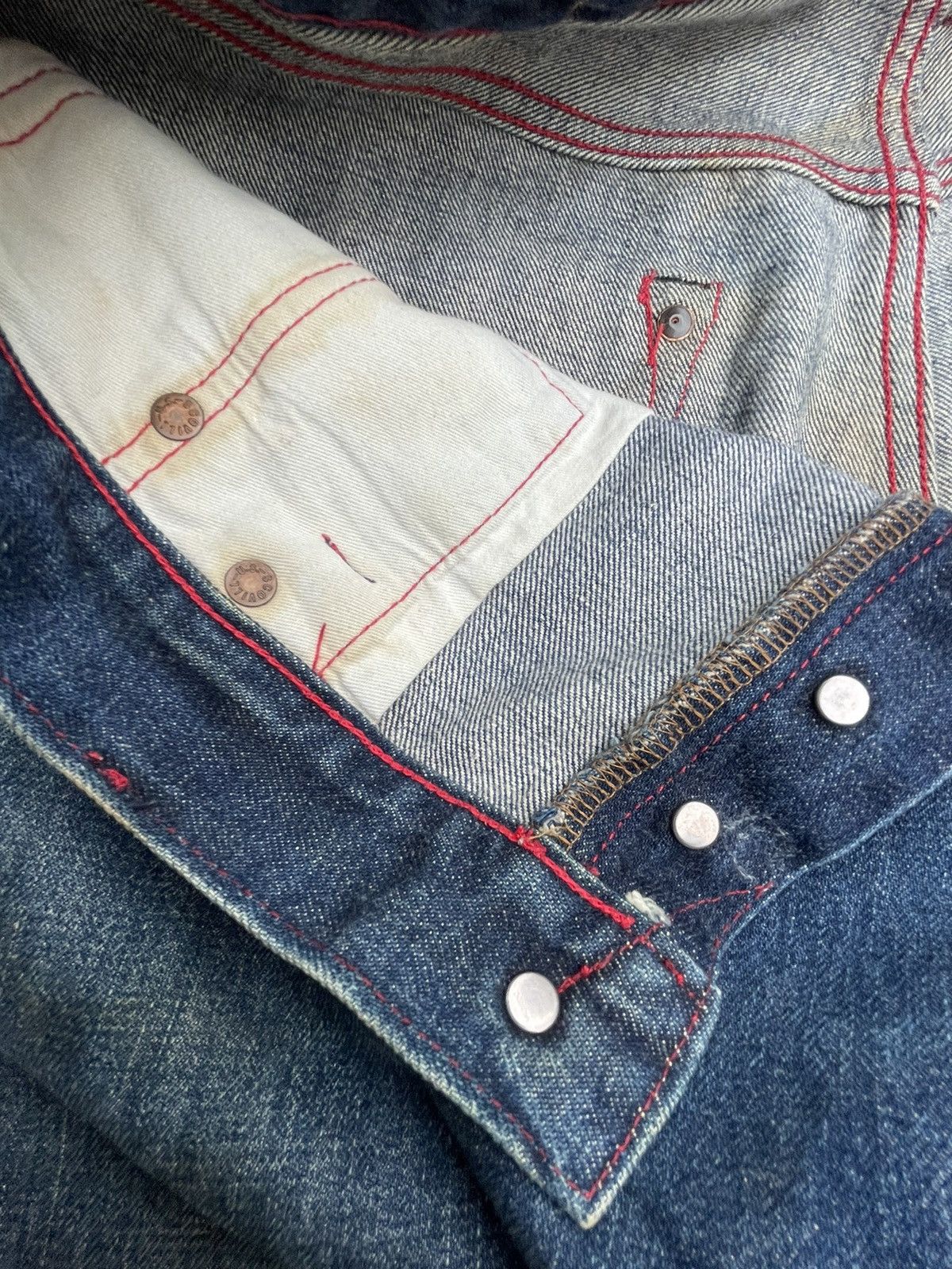 If Six Was Nine × Japanese Brand × Vintage Unknown Brand Vintage Selvedge Redline Denim Size US 34 / EU 50 - 16 Thumbnail
