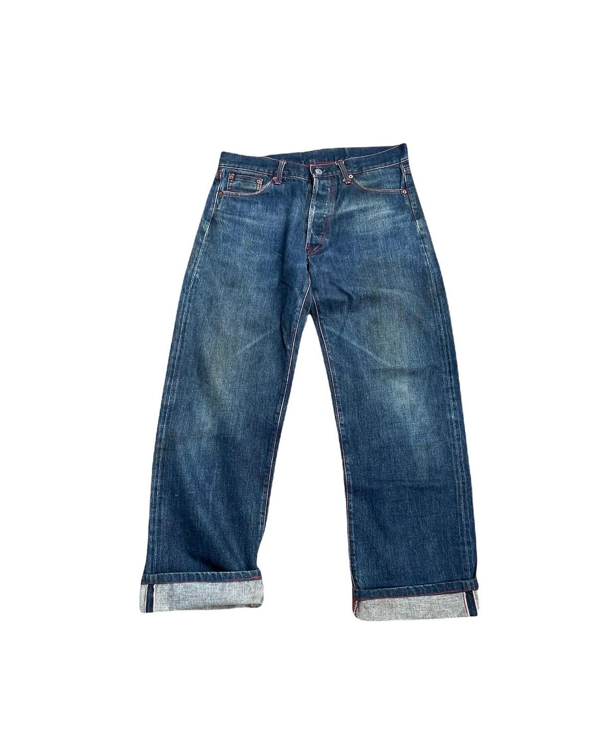 If Six Was Nine × Japanese Brand × Vintage Unknown Brand Vintage Selvedge Redline Denim Size US 34 / EU 50 - 1 Thumbnail