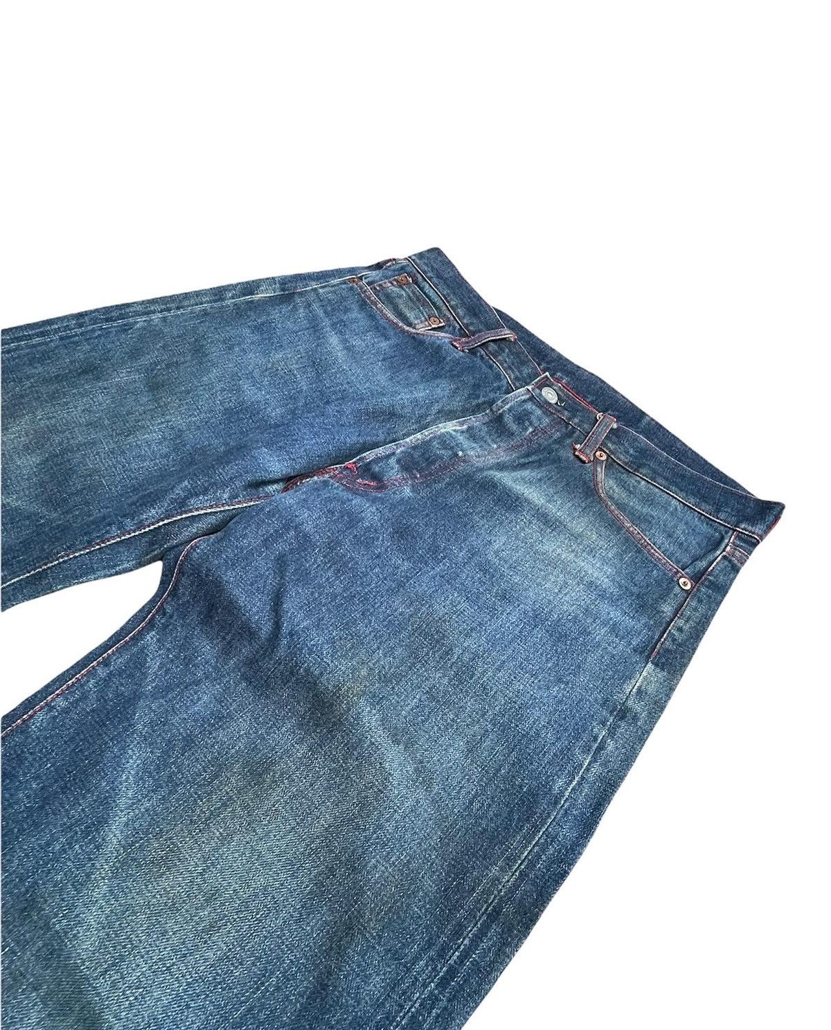 If Six Was Nine × Japanese Brand × Vintage Unknown Brand Vintage Selvedge Redline Denim Size US 34 / EU 50 - 3 Thumbnail
