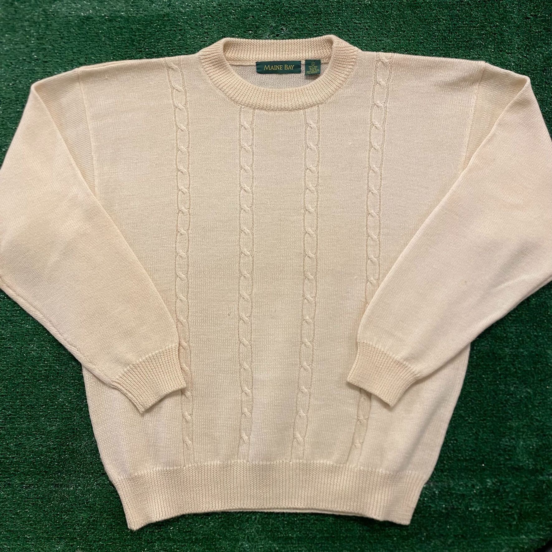 Vintage Cable Knit Vintage Crewneck Wool Sweater Size US XL / EU 56 / 4 - 1 Thumbnail