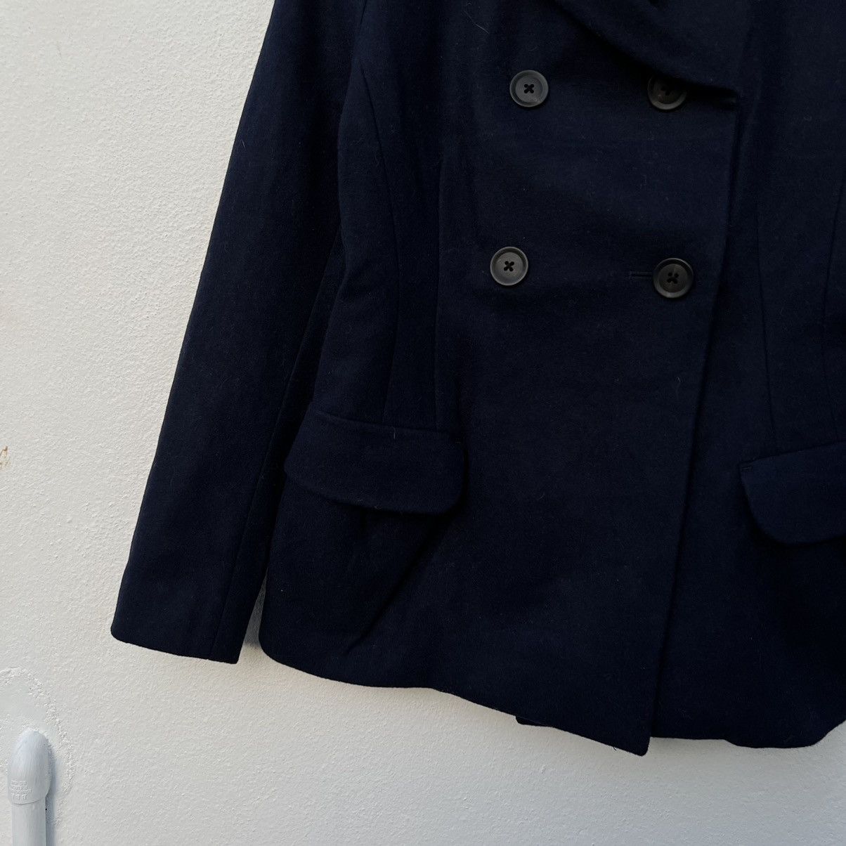 Japanese Brand BLACK WOOL JACKET DOUBLE BREAST UNIQLO J+ JILL SANDER Size L / US 10 / IT 46 - 4 Thumbnail