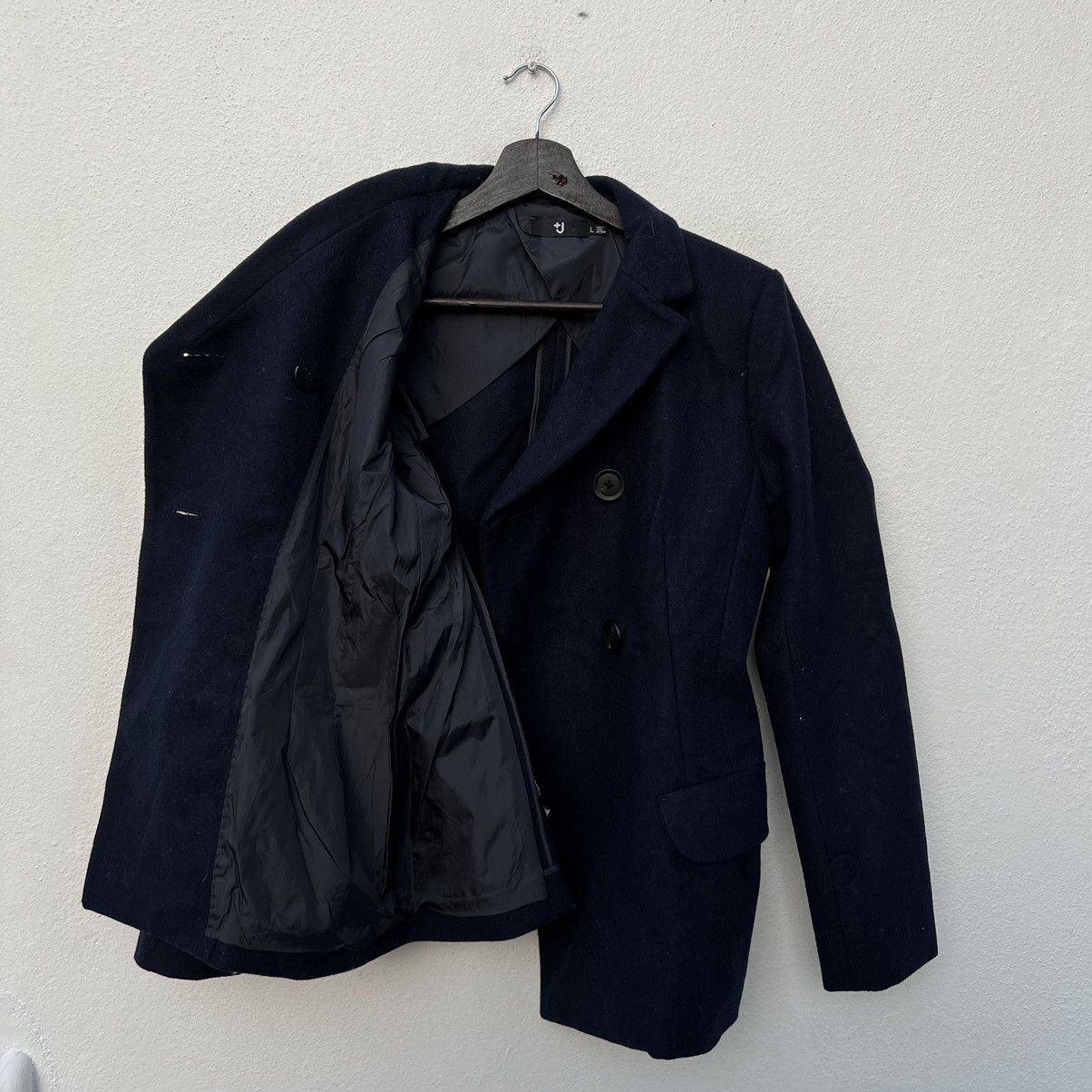 Japanese Brand BLACK WOOL JACKET DOUBLE BREAST UNIQLO J+ JILL SANDER Size L / US 10 / IT 46 - 9 Thumbnail