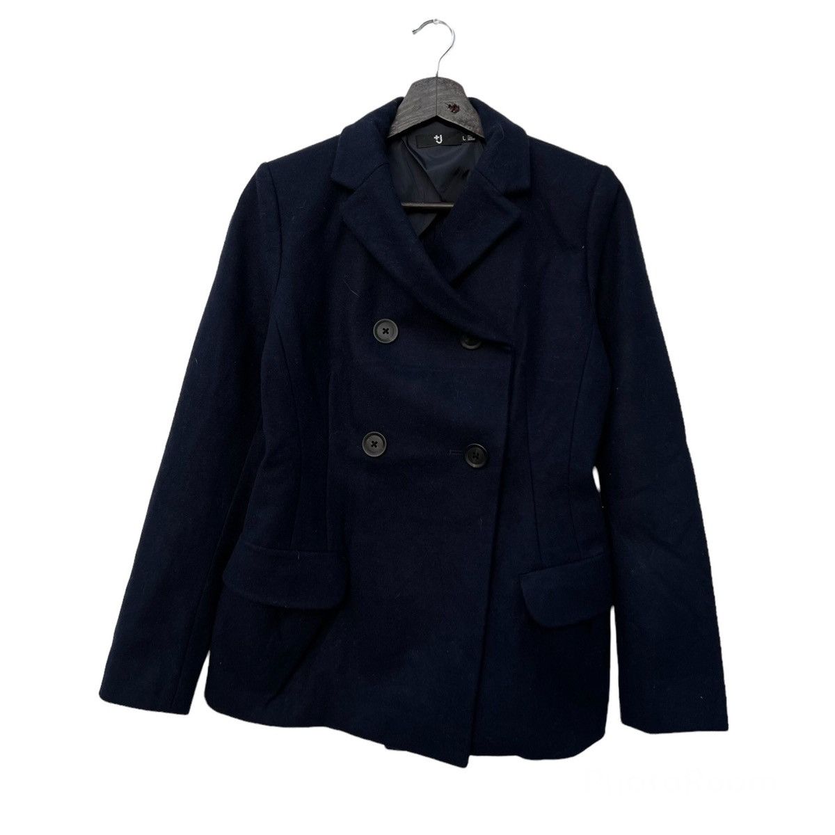 Japanese Brand BLACK WOOL JACKET DOUBLE BREAST UNIQLO J+ JILL SANDER Size L / US 10 / IT 46 - 1 Thumbnail