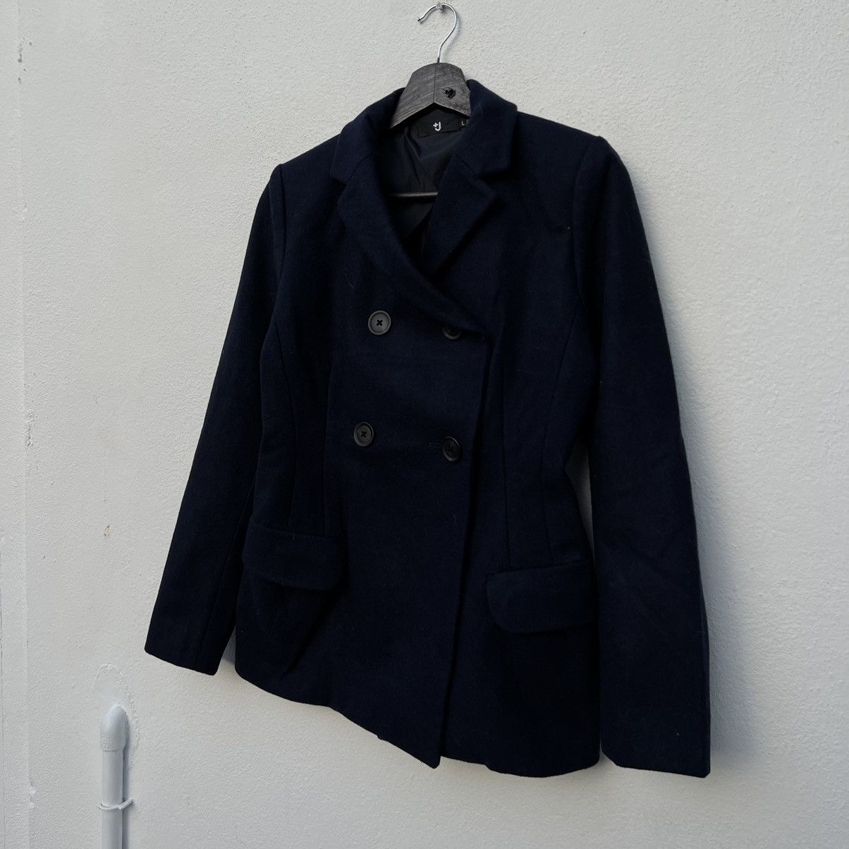 Japanese Brand BLACK WOOL JACKET DOUBLE BREAST UNIQLO J+ JILL SANDER Size L / US 10 / IT 46 - 2 Thumbnail