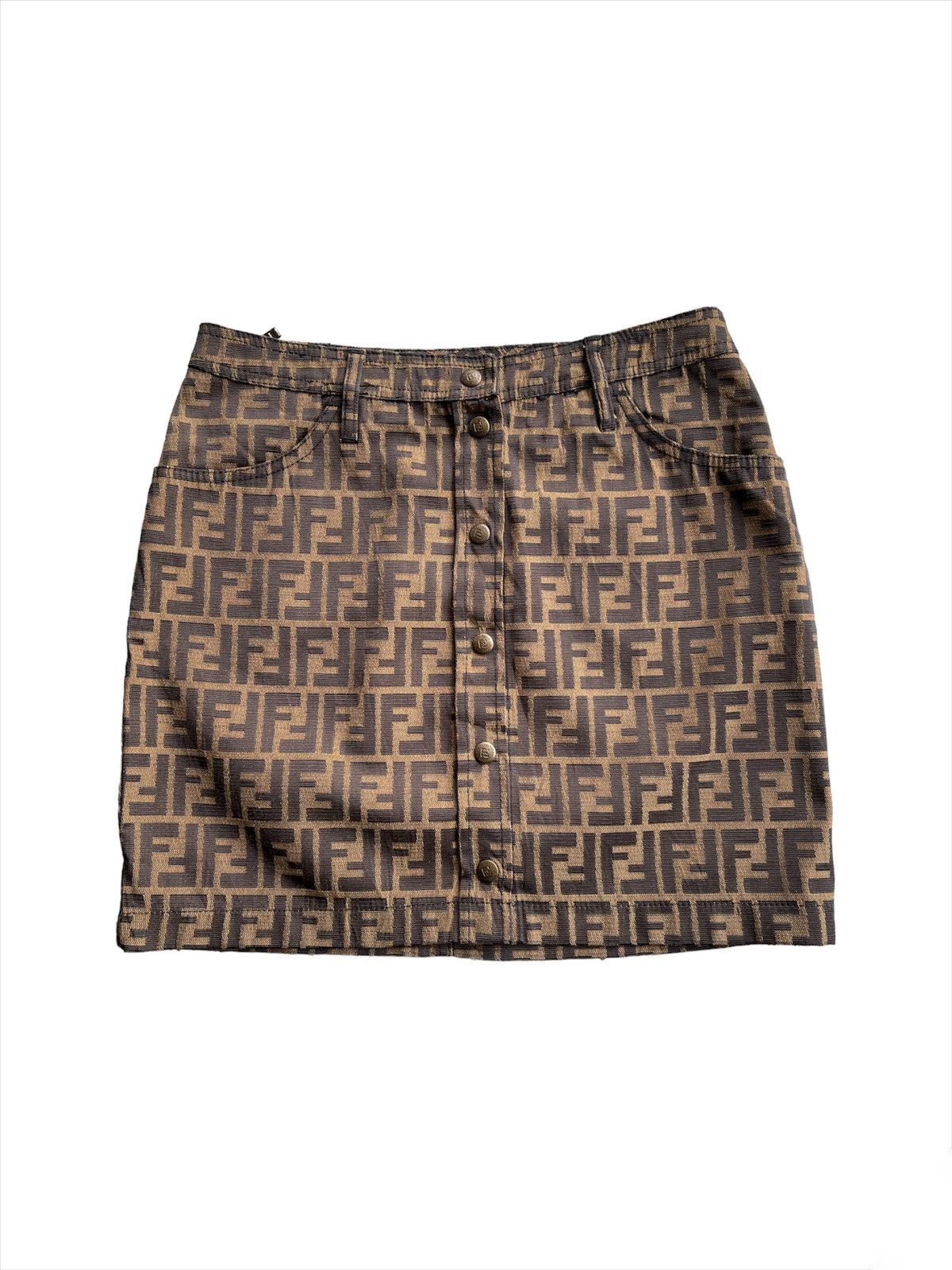 Fendi 🔥Fendi ROMA Monogram Middle button mini skirt | Grailed