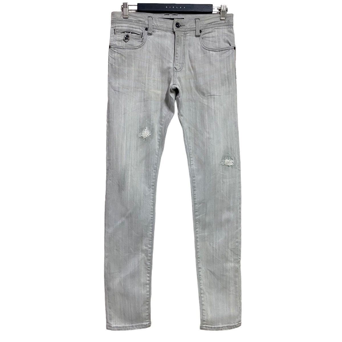 Japanese Brand TETE HOMME Distressed Jeans Slim Fit Stretch Size US 30 / EU 46 - 2 Thumbnail