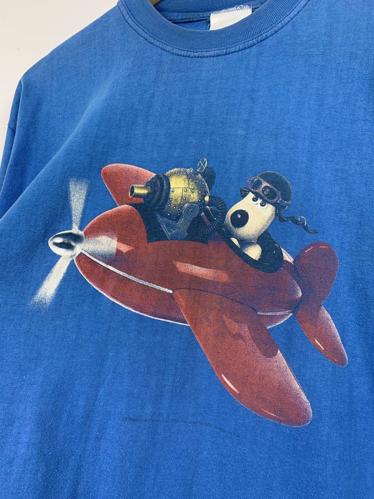 Cartoon Network 1989 Vintage Wallace & Gromit Pilot BiPlane T-Shirt Size US M / EU 48-50 / 2 - 6 Thumbnail