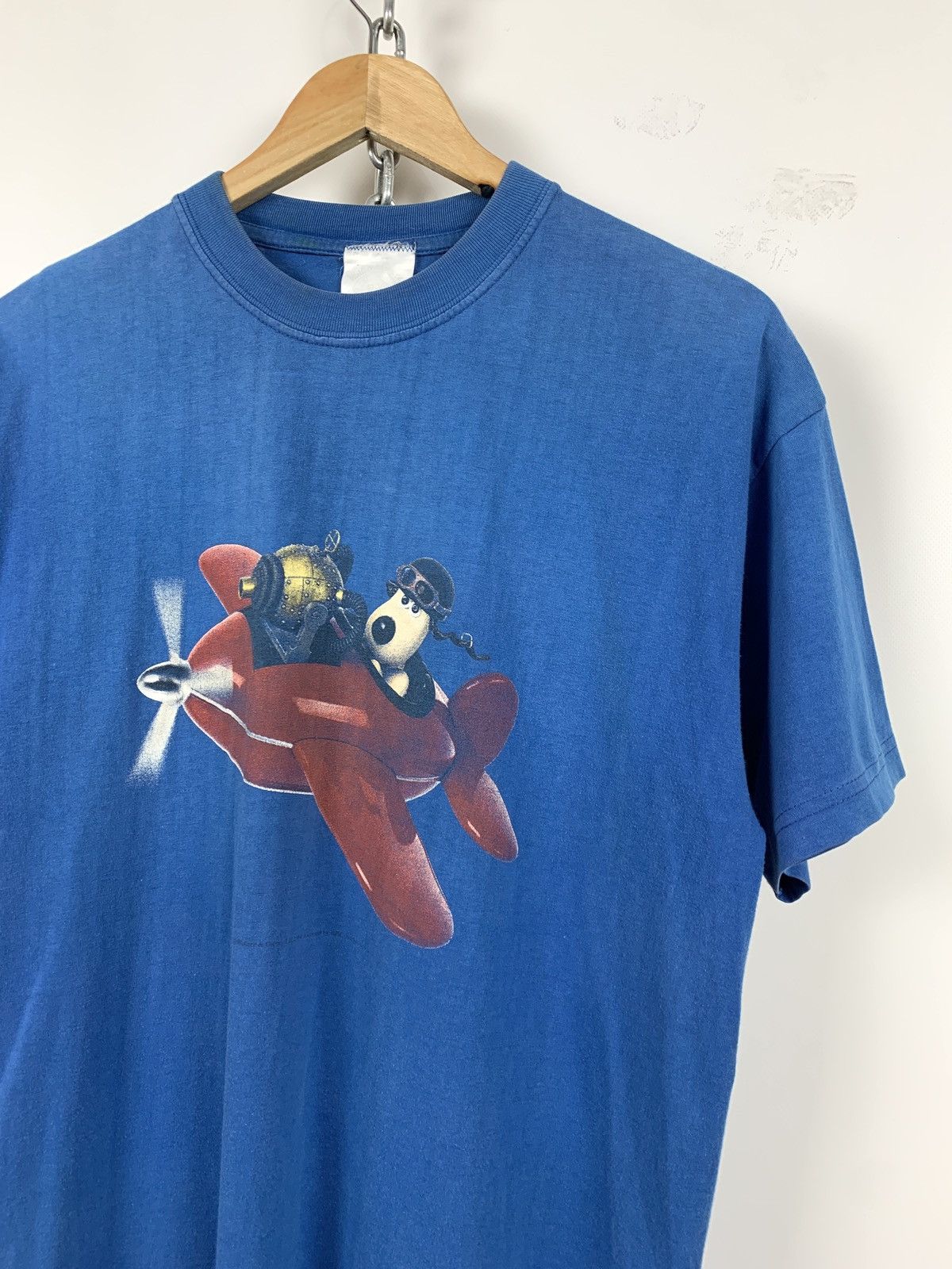 Cartoon Network 1989 Vintage Wallace & Gromit Pilot BiPlane T-Shirt Size US M / EU 48-50 / 2 - 4 Thumbnail