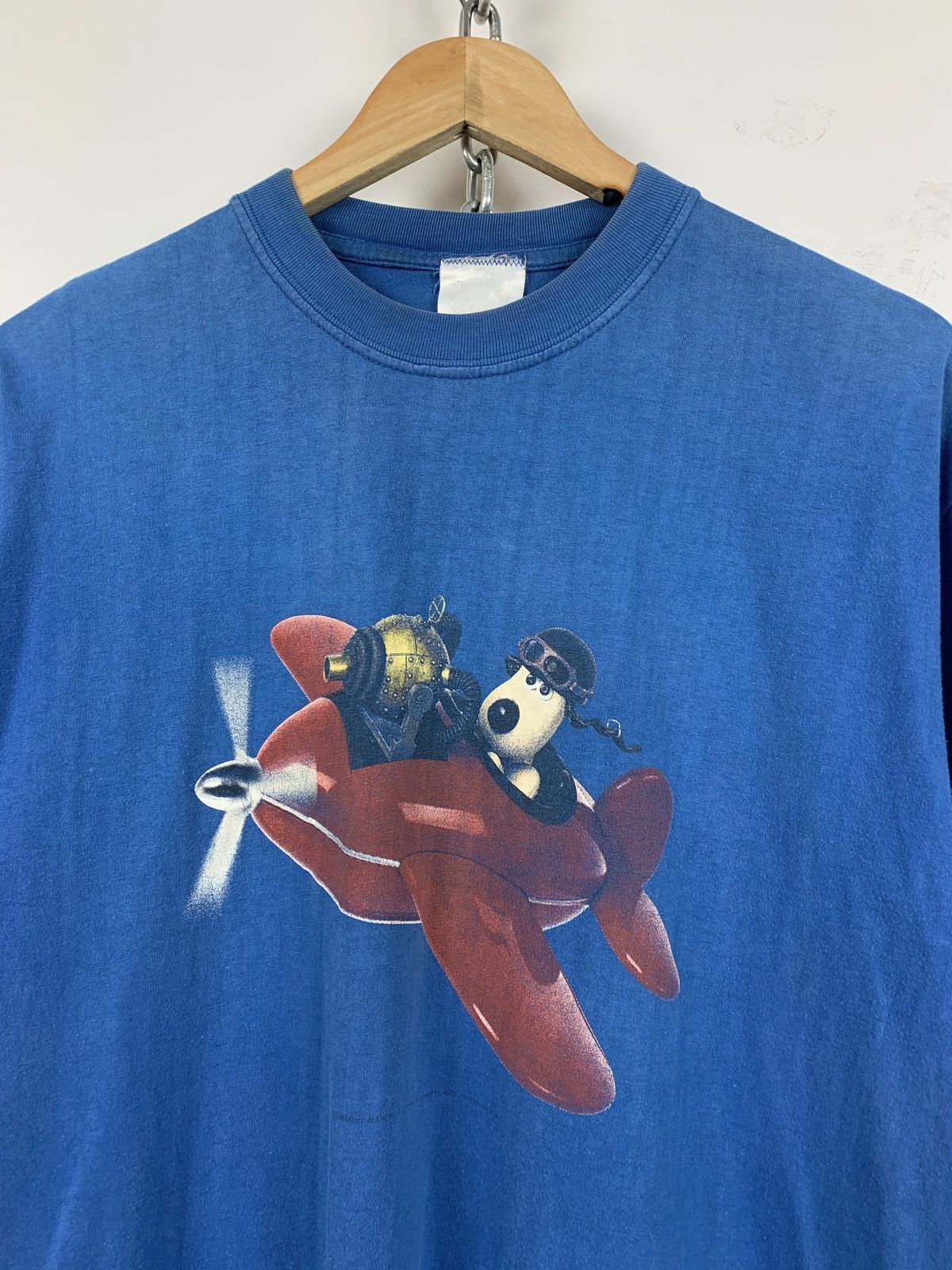 Cartoon Network 1989 Vintage Wallace & Gromit Pilot BiPlane T-Shirt Size US M / EU 48-50 / 2 - 1 Thumbnail
