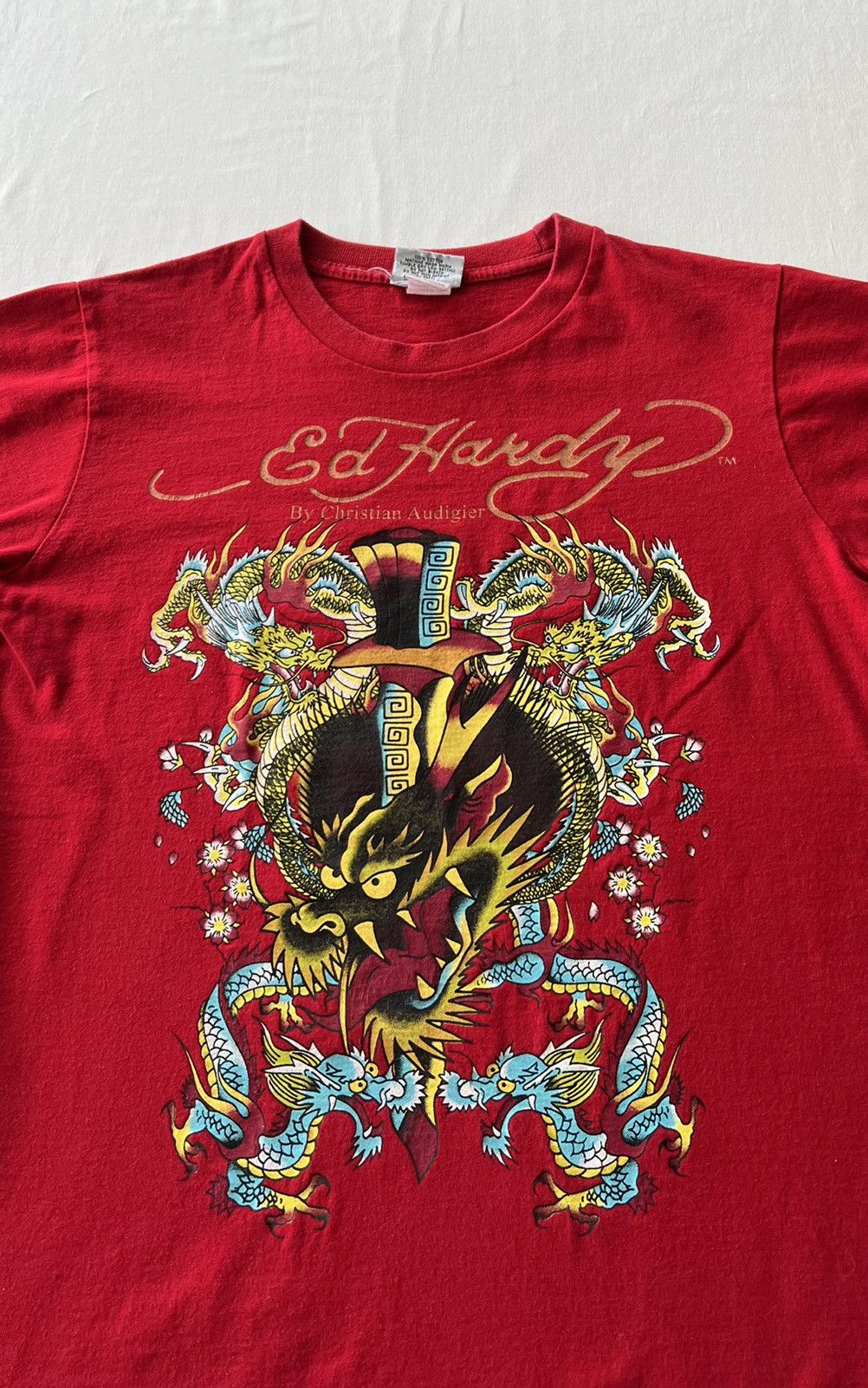 Ed Hardy Ed Hardy Christian Audigier Dragon Streetwear Red Tee Size US S / EU 44-46 / 1 - 3 Thumbnail