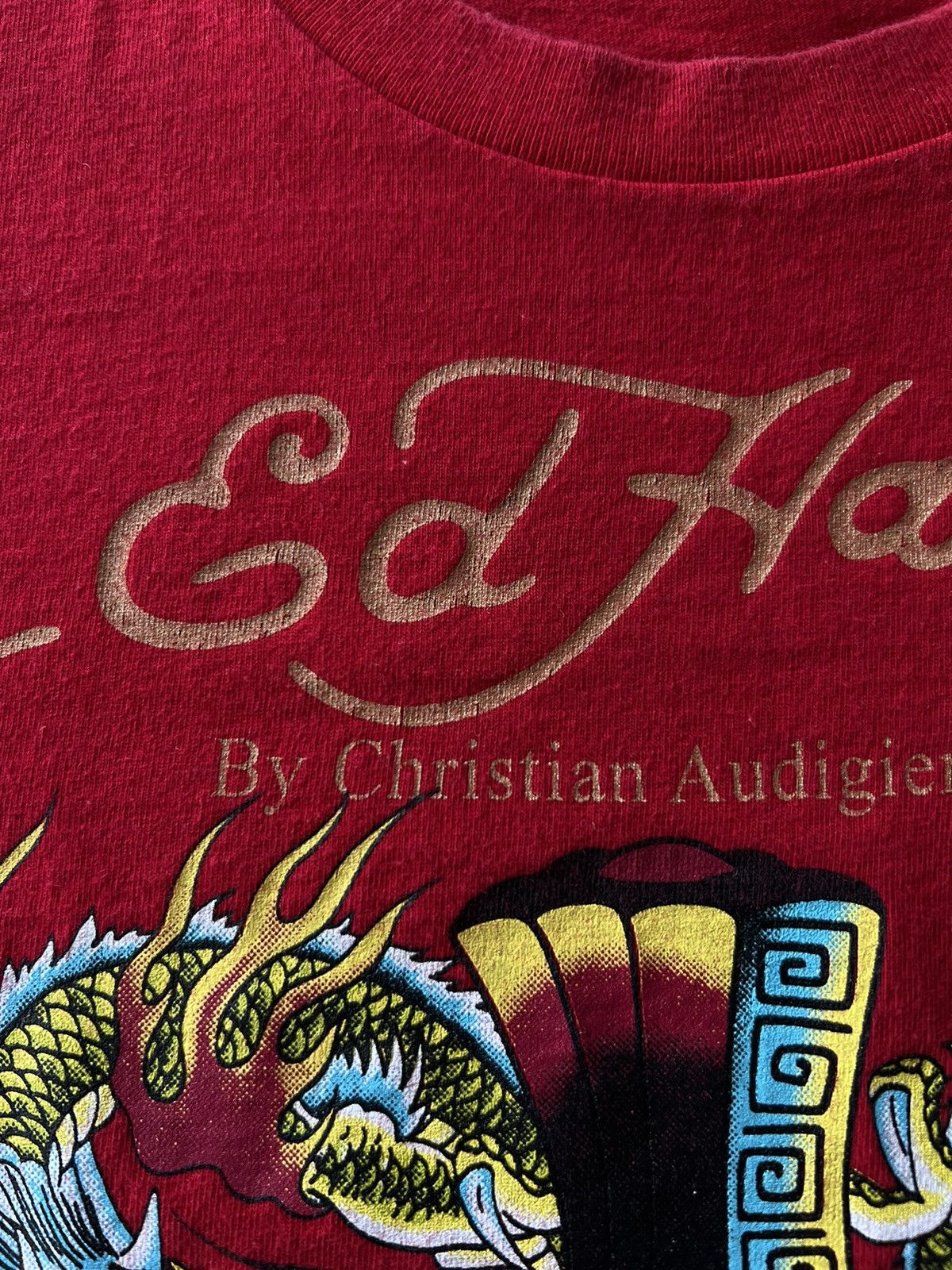 Ed Hardy Ed Hardy Christian Audigier Dragon Streetwear Red Tee Size US S / EU 44-46 / 1 - 5 Thumbnail