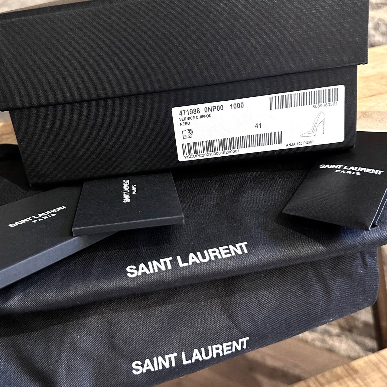 Saint Laurent Paris Saint Laurent Black Patent Anja 105 Pumps Size US 11 / IT 41 - 11 Thumbnail