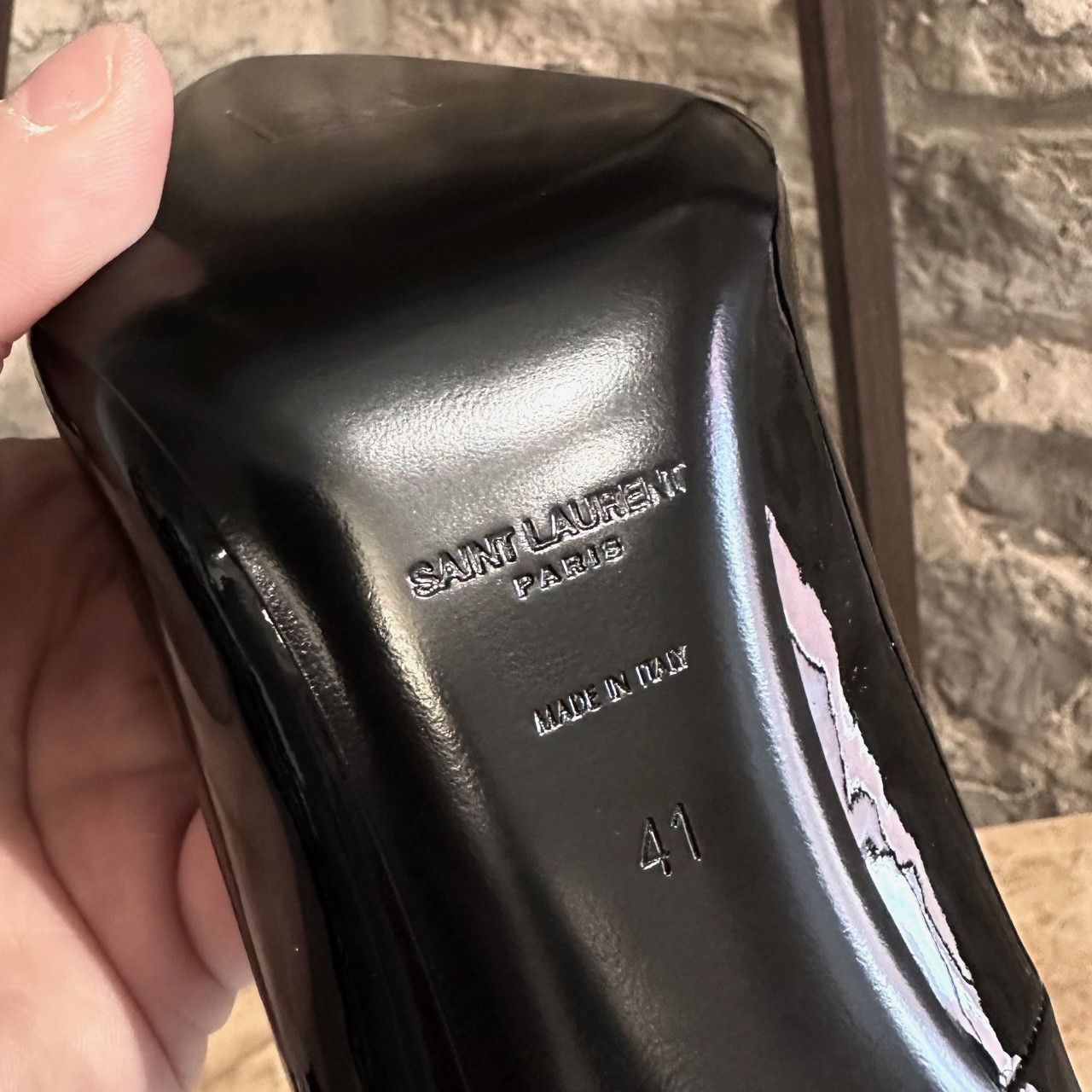 Saint Laurent Paris Saint Laurent Black Patent Anja 105 Pumps Size US 11 / IT 41 - 8 Thumbnail
