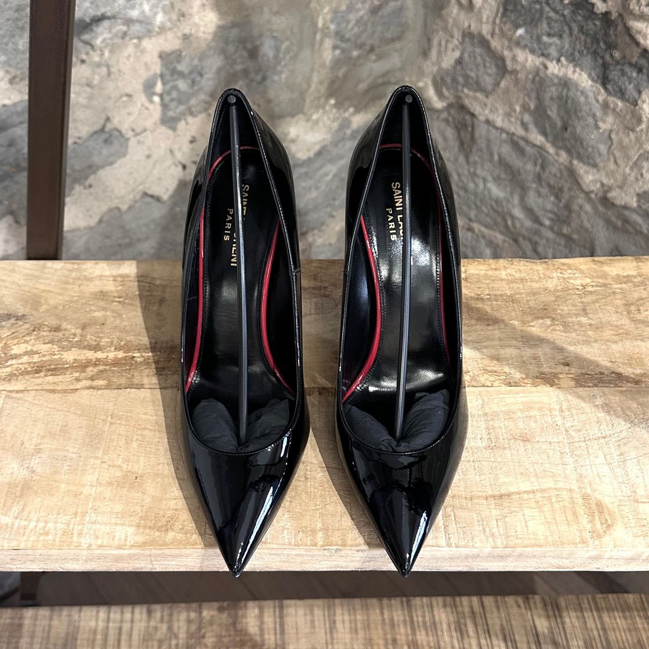 Saint Laurent Paris Saint Laurent Black Patent Anja 105 Pumps Size US 11 / IT 41 - 2 Thumbnail