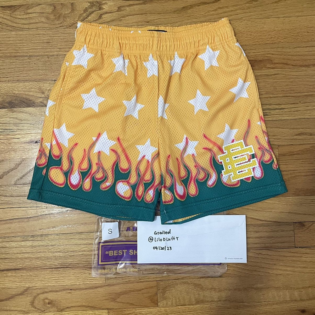 Eric Emanuel EE Yellow Flame Shorts Small