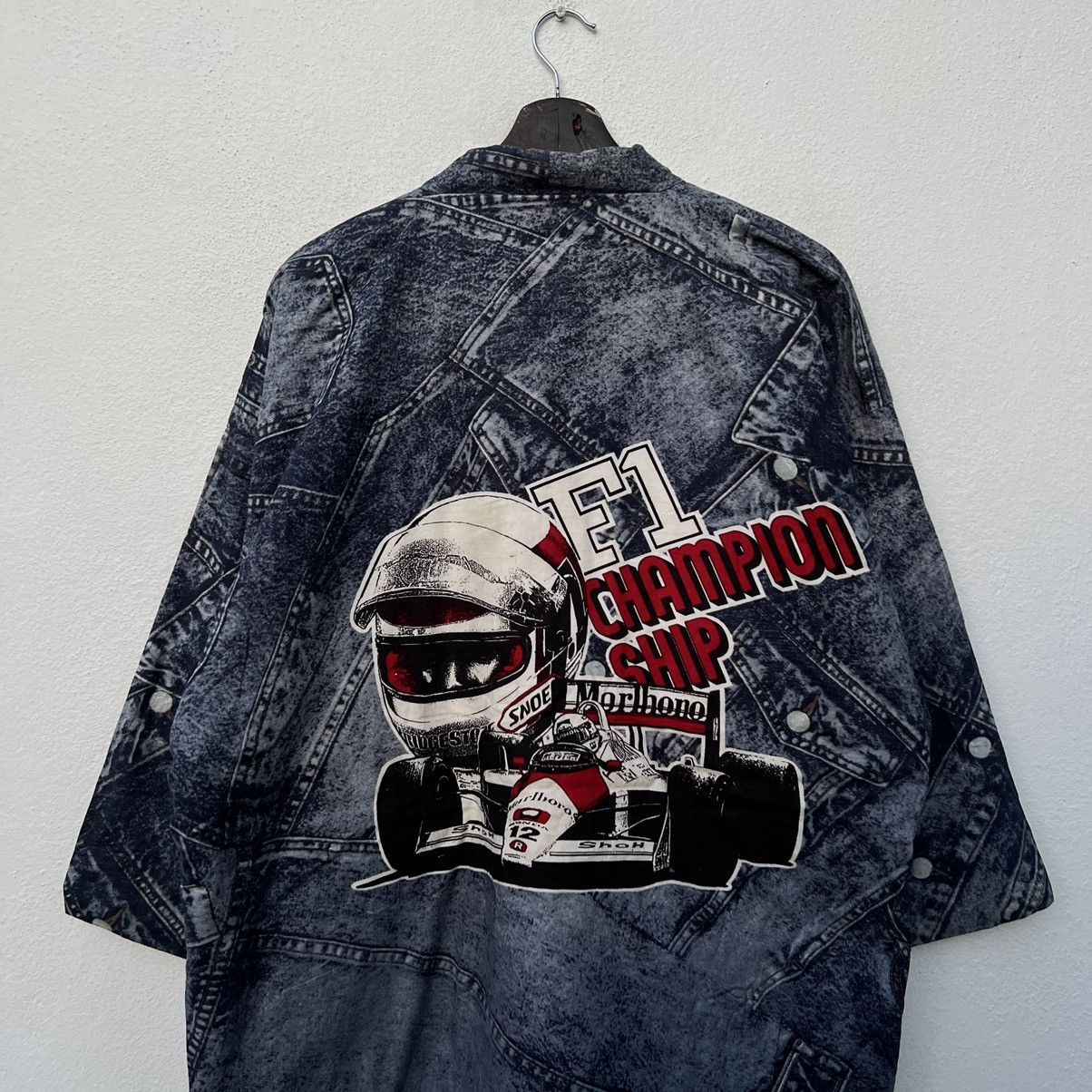 Japanese Brand VINTAGE KIMONO JAPAN F1 CHAMPION SHIP BIG LOGO MARLBORO Size US M / EU 48-50 / 2 - 7 Thumbnail