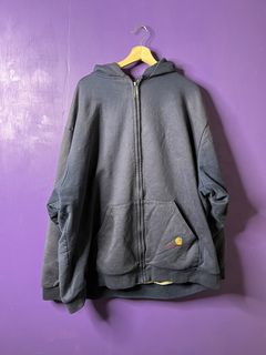 Vintage 90s Carhartt Hoodie Heavyweight Gray Workwear Thermal