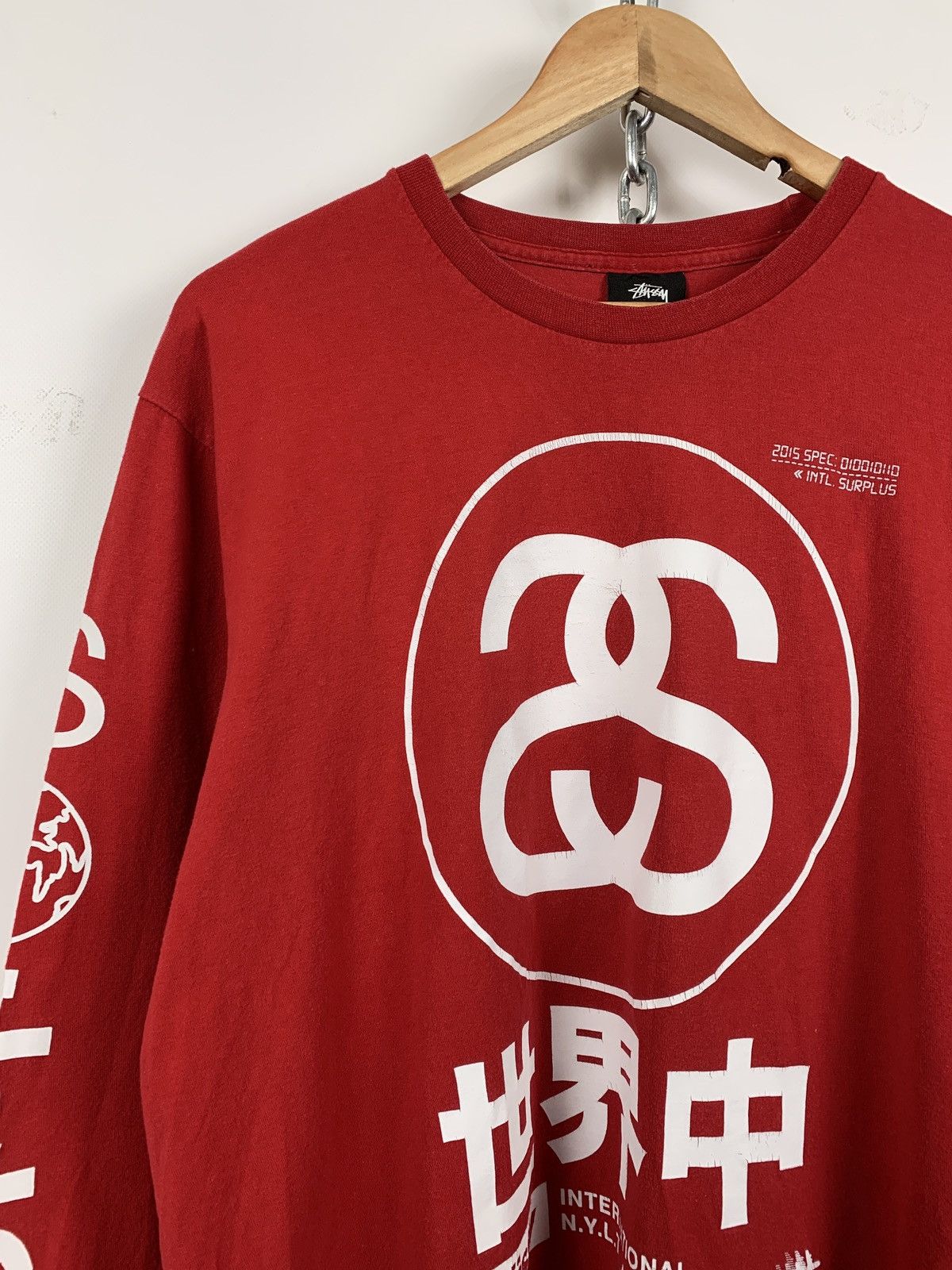 Stussy Vintage Stussy Red Long Sleeve T-Shirt Size US M / EU 48-50 / 2 - 7 Thumbnail