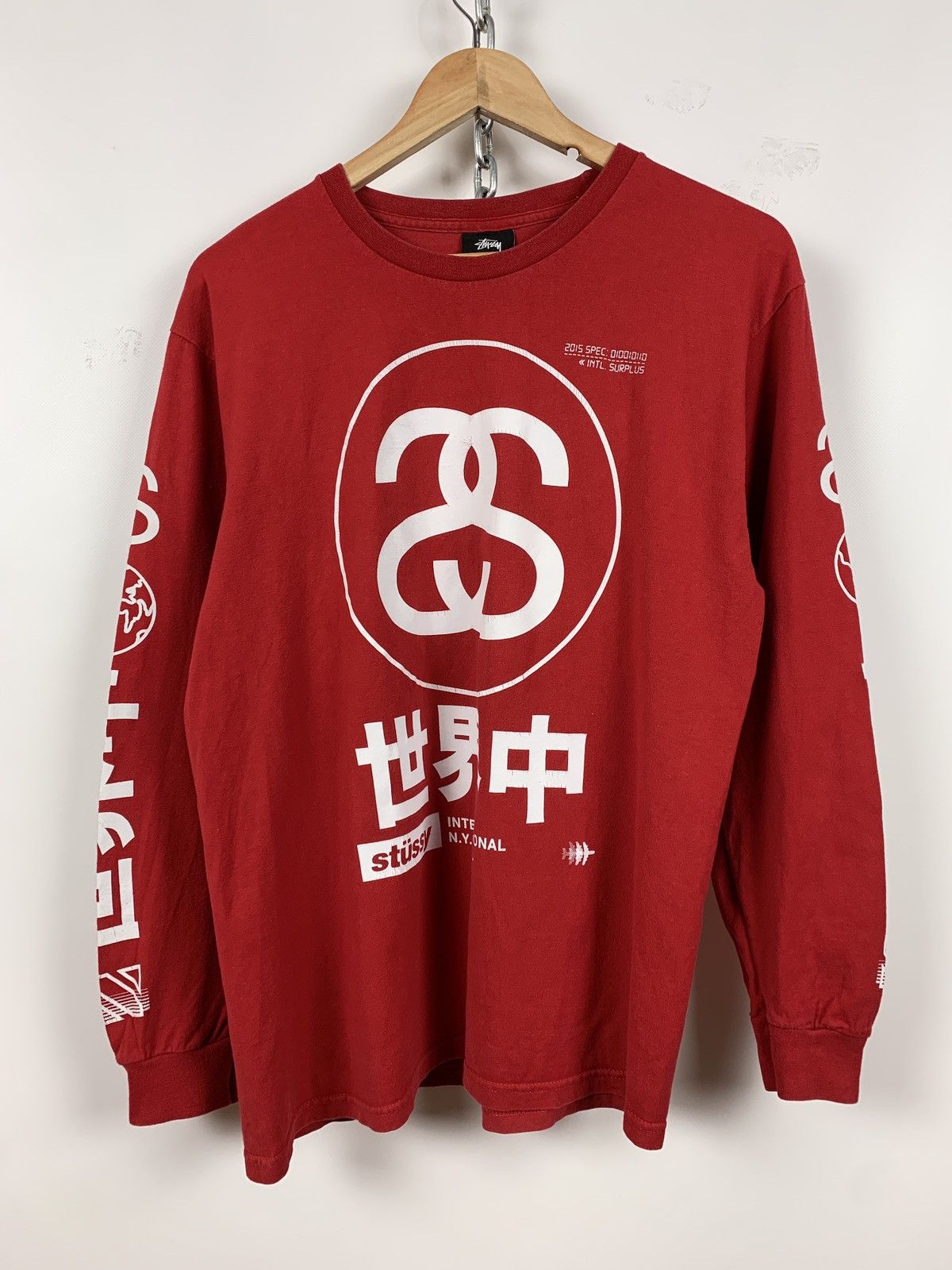 Stussy Vintage Stussy Red Long Sleeve T-Shirt Size US M / EU 48-50 / 2 - 1 Thumbnail
