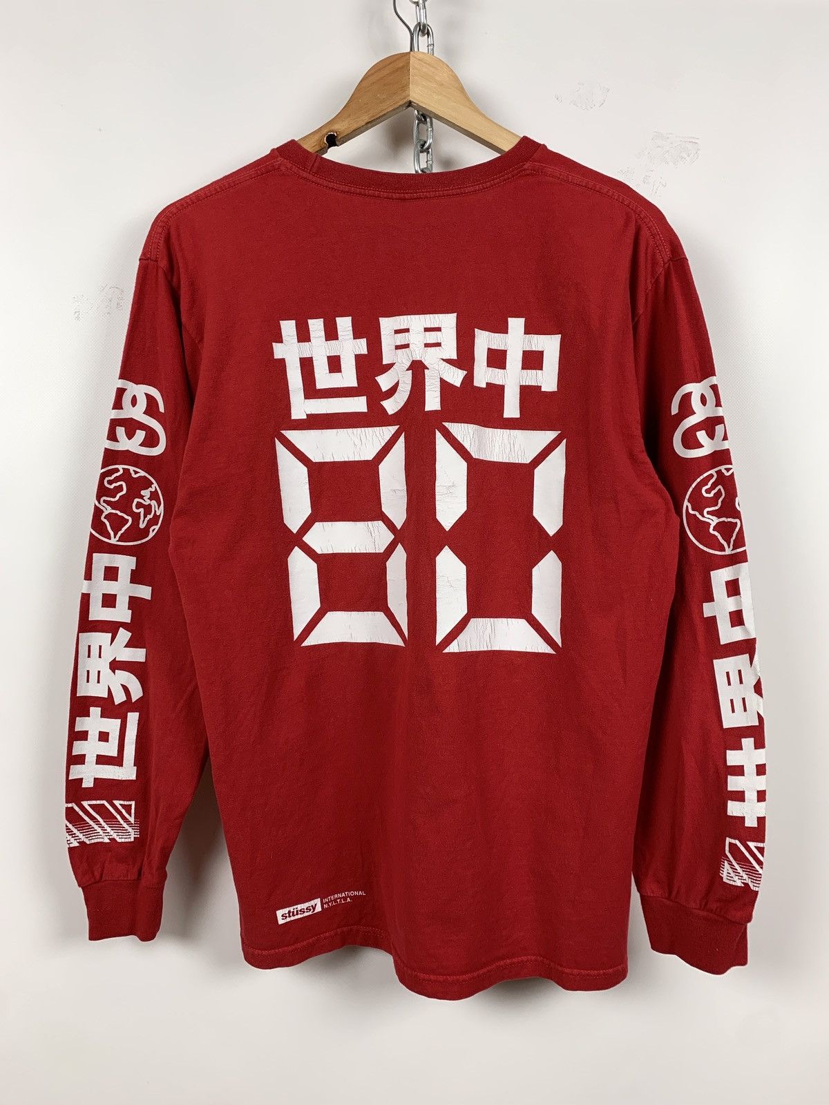 Stussy Vintage Stussy Red Long Sleeve T-Shirt Size US M / EU 48-50 / 2 - 2 Thumbnail