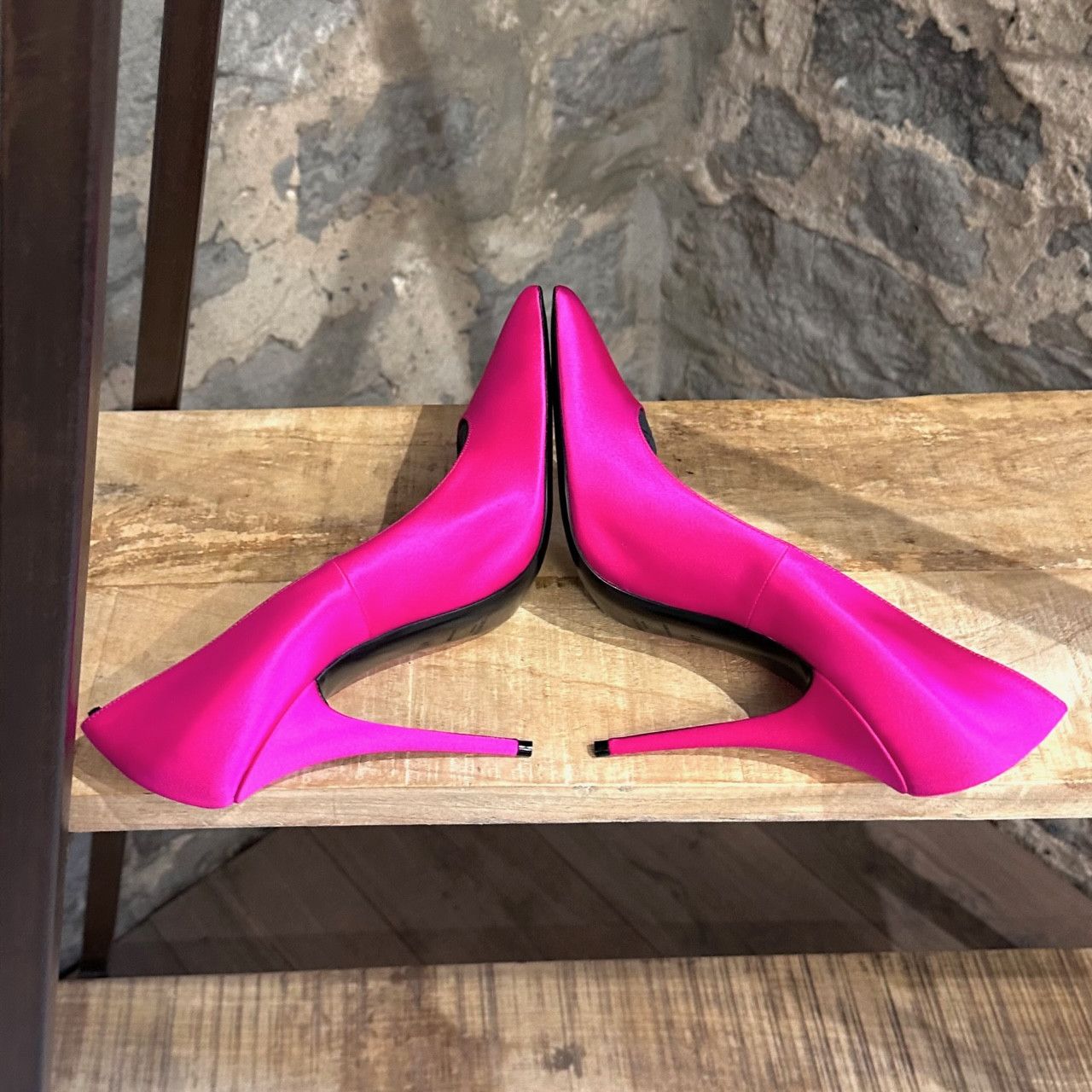 Saint Laurent Paris Saint Laurent Hot Pink Satin Marylin 110 Pumps Size US 11 / IT 41 - 10 Thumbnail