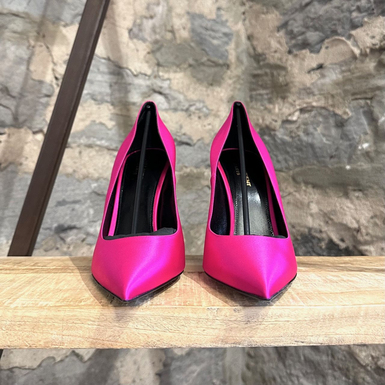 Saint Laurent Paris Saint Laurent Hot Pink Satin Marylin 110 Pumps Size US 11 / IT 41 - 3 Thumbnail
