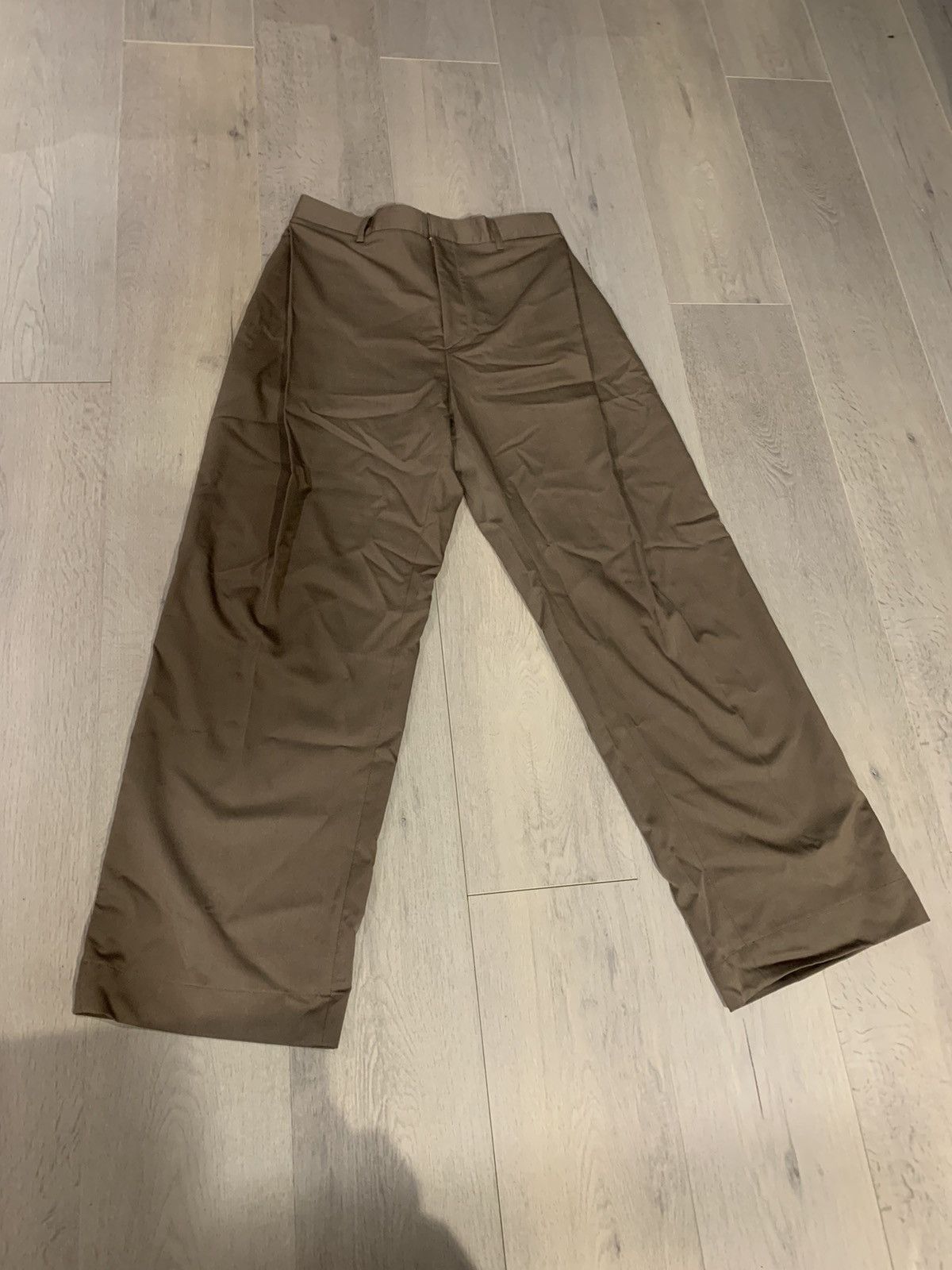 Olive Wide Single Pleat Pants Size US 34 / EU 50 - 1 Thumbnail