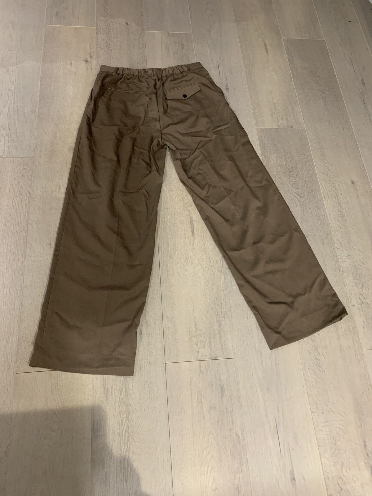 Olive Wide Single Pleat Pants Size US 34 / EU 50 - 2 Thumbnail