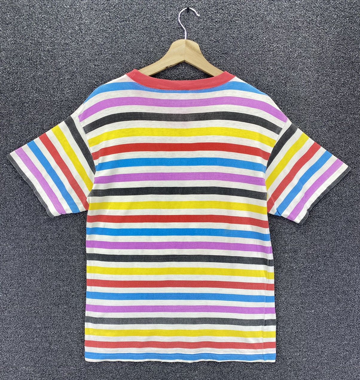 Disney Vintage Mickey Mouse Multicolour Stripes Tee T Shirts Size US M / EU 48-50 / 2 - 8 Thumbnail