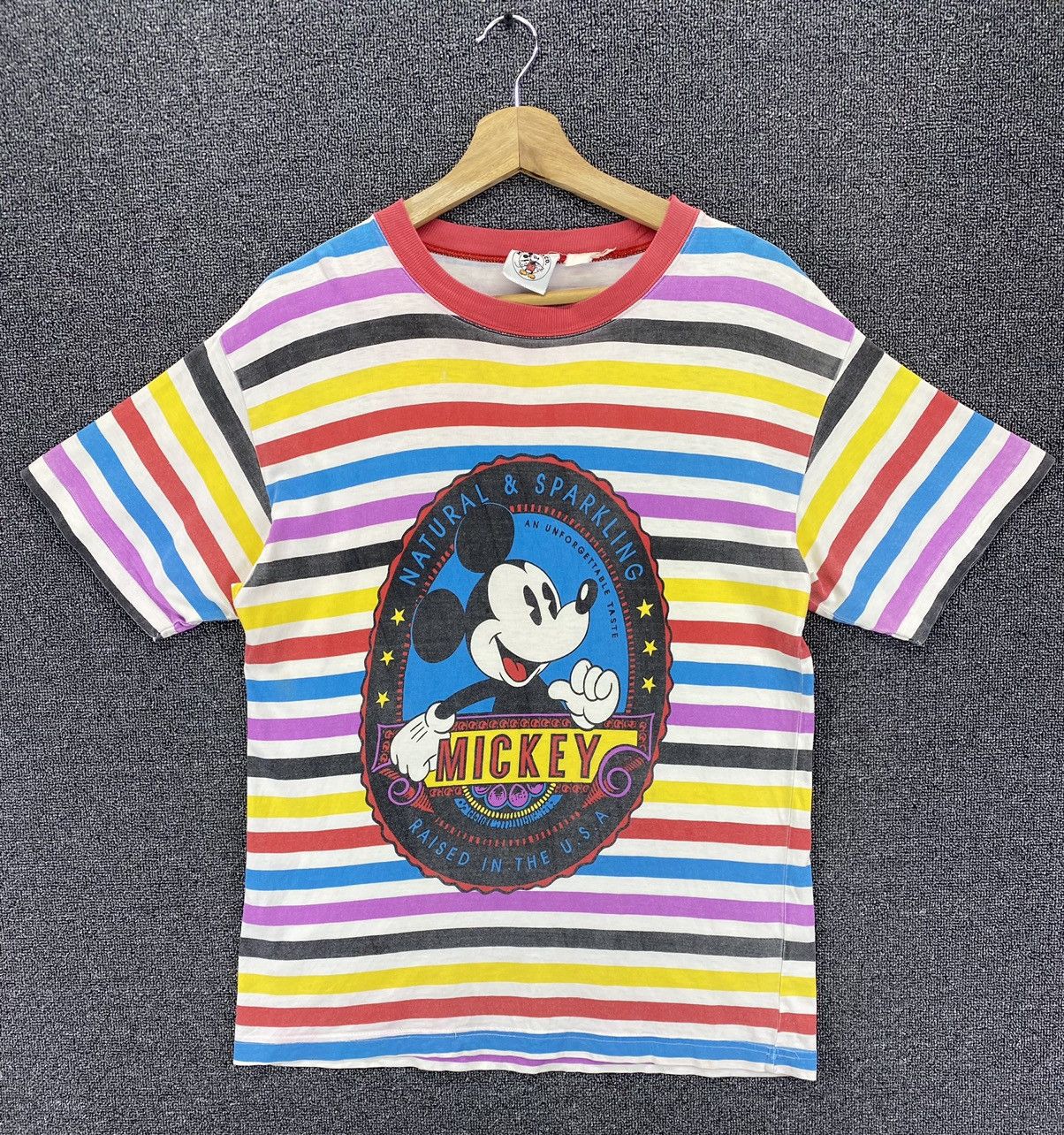 Disney Vintage Mickey Mouse Multicolour Stripes Tee T Shirts Size US M / EU 48-50 / 2 - 1 Thumbnail