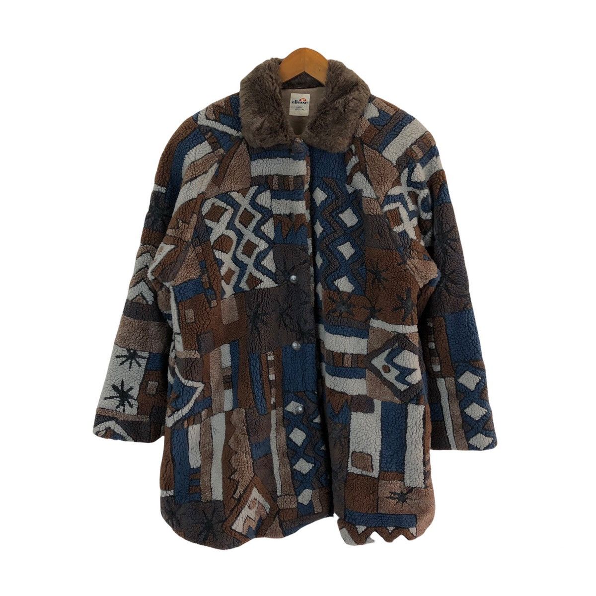 Japanese Brand VINTAGE ELLESSE MINK FUR COLLAR NAVAJO DESIGN JACKET Size US M / EU 48-50 / 2 - 1 Thumbnail