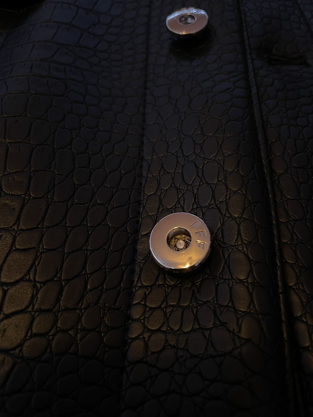 Luxury Crocodile Print Leather Jacket - DONCARE Size US L / EU 52-54 / 3 - 6 Thumbnail