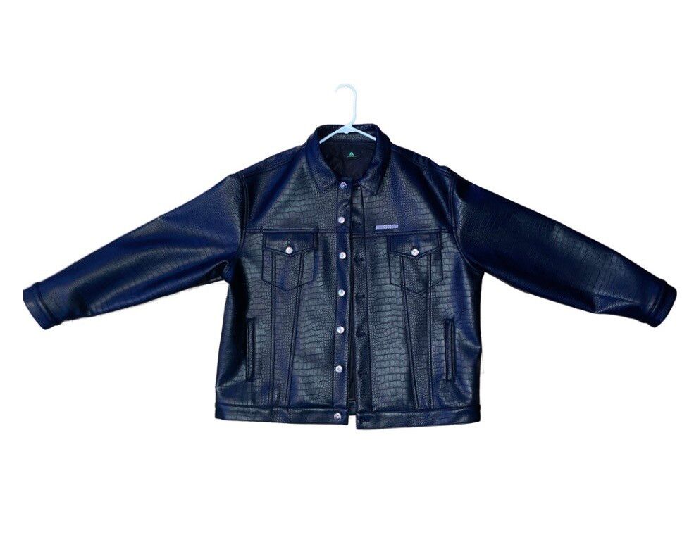 Luxury Crocodile Print Leather Jacket - DONCARE Size US L / EU 52-54 / 3 - 1 Preview