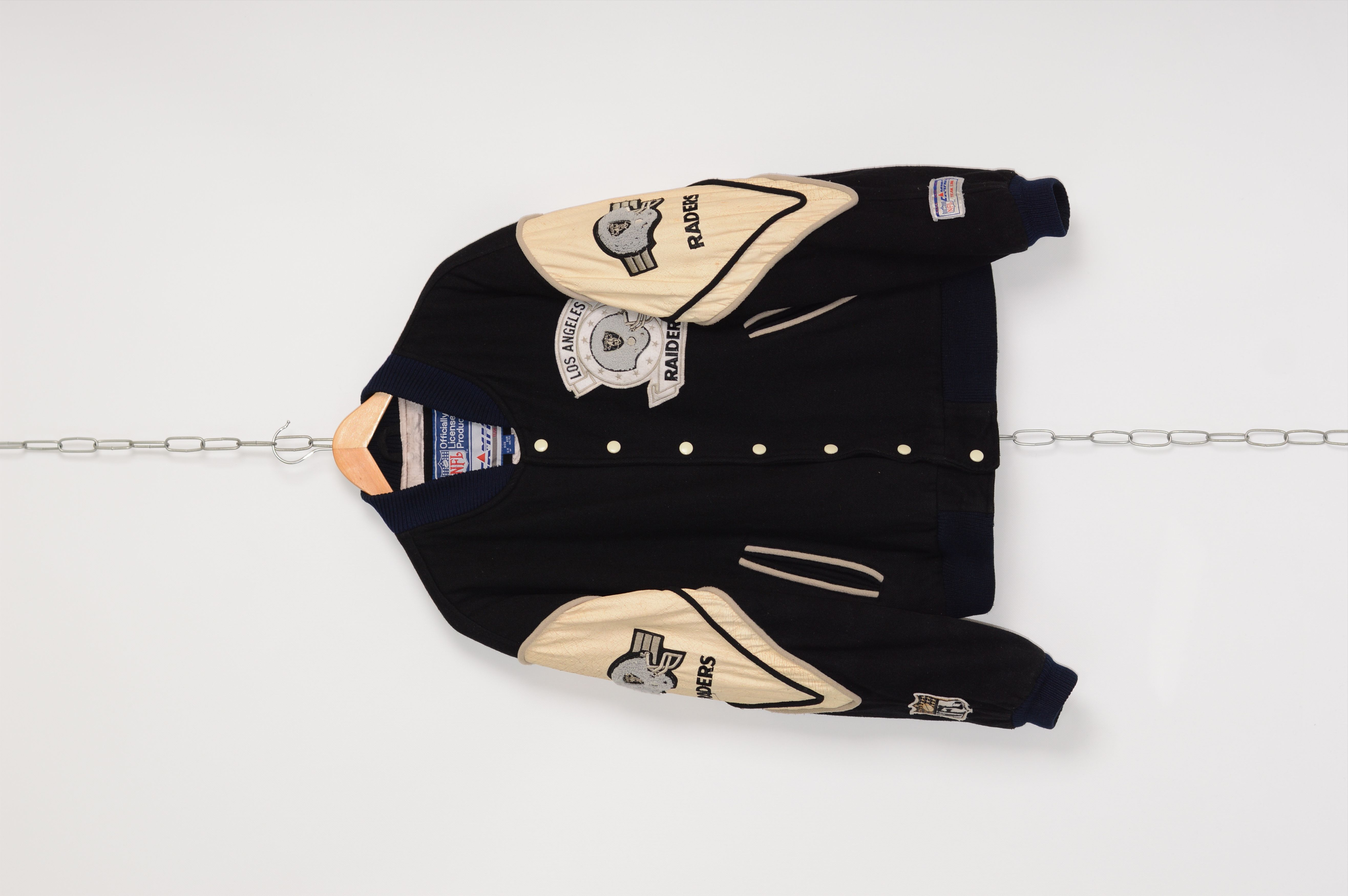 image of Hockey x Nfl Vintage Los Angeles Raiders Bomber in Black, Men's (Size Medium)