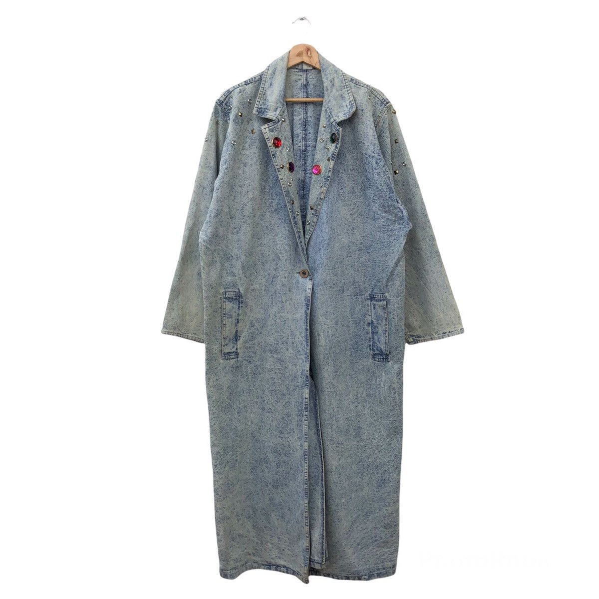 Vintage RARE💥 LONG DENIM JACKET MILITARY COLLECTIONS MADE IN USA Size US L / EU 52-54 / 3 - 1 Thumbnail