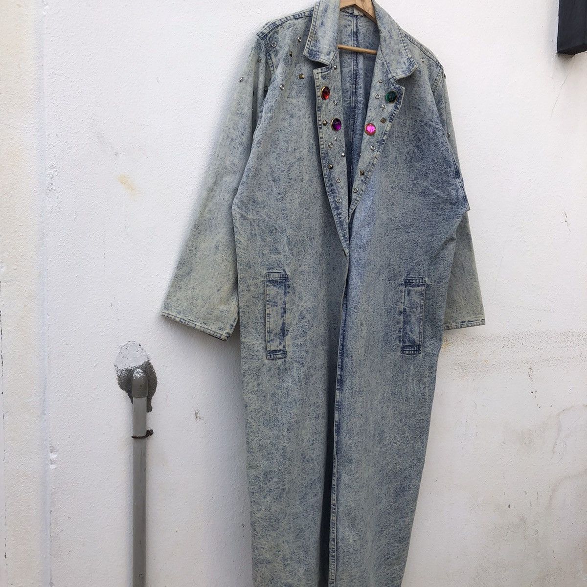 Vintage RARE💥 LONG DENIM JACKET MILITARY COLLECTIONS MADE IN USA Size US L / EU 52-54 / 3 - 4 Thumbnail