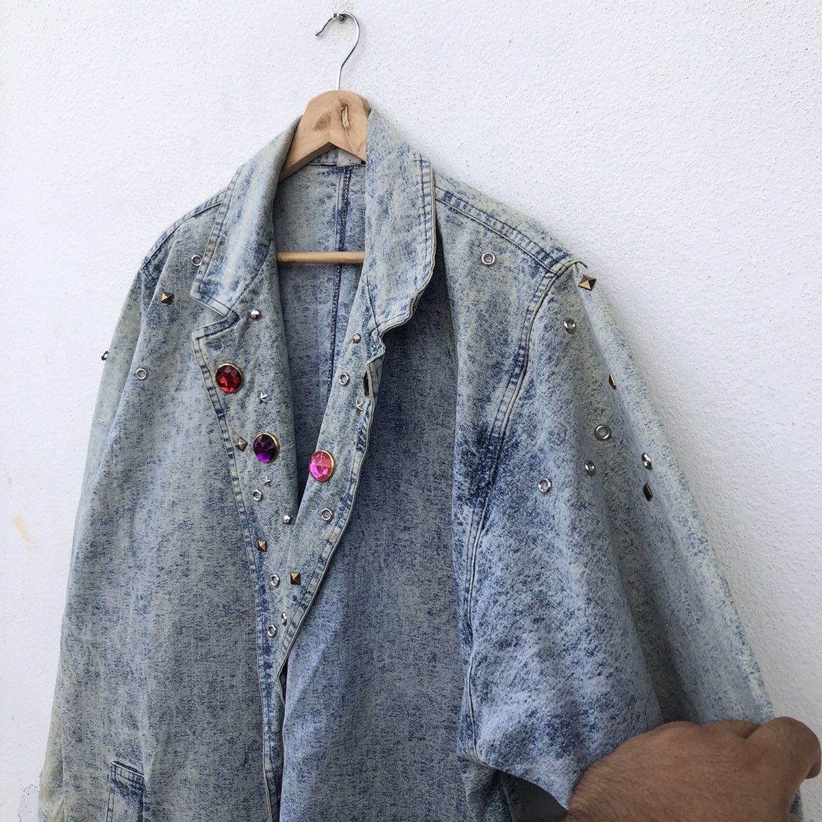 Vintage RARE💥 LONG DENIM JACKET MILITARY COLLECTIONS MADE IN USA Size US L / EU 52-54 / 3 - 6 Thumbnail
